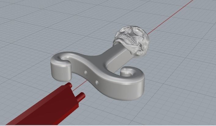 Pendant Skull sword Model 2276 3D print model_3