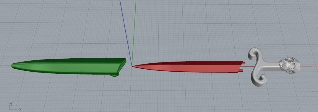 Pendant Skull sword Model 2276 3D print model_2