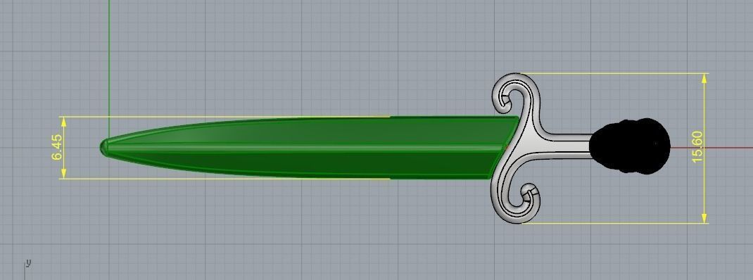 Pendant Skull sword Model 2276 3D print model_7