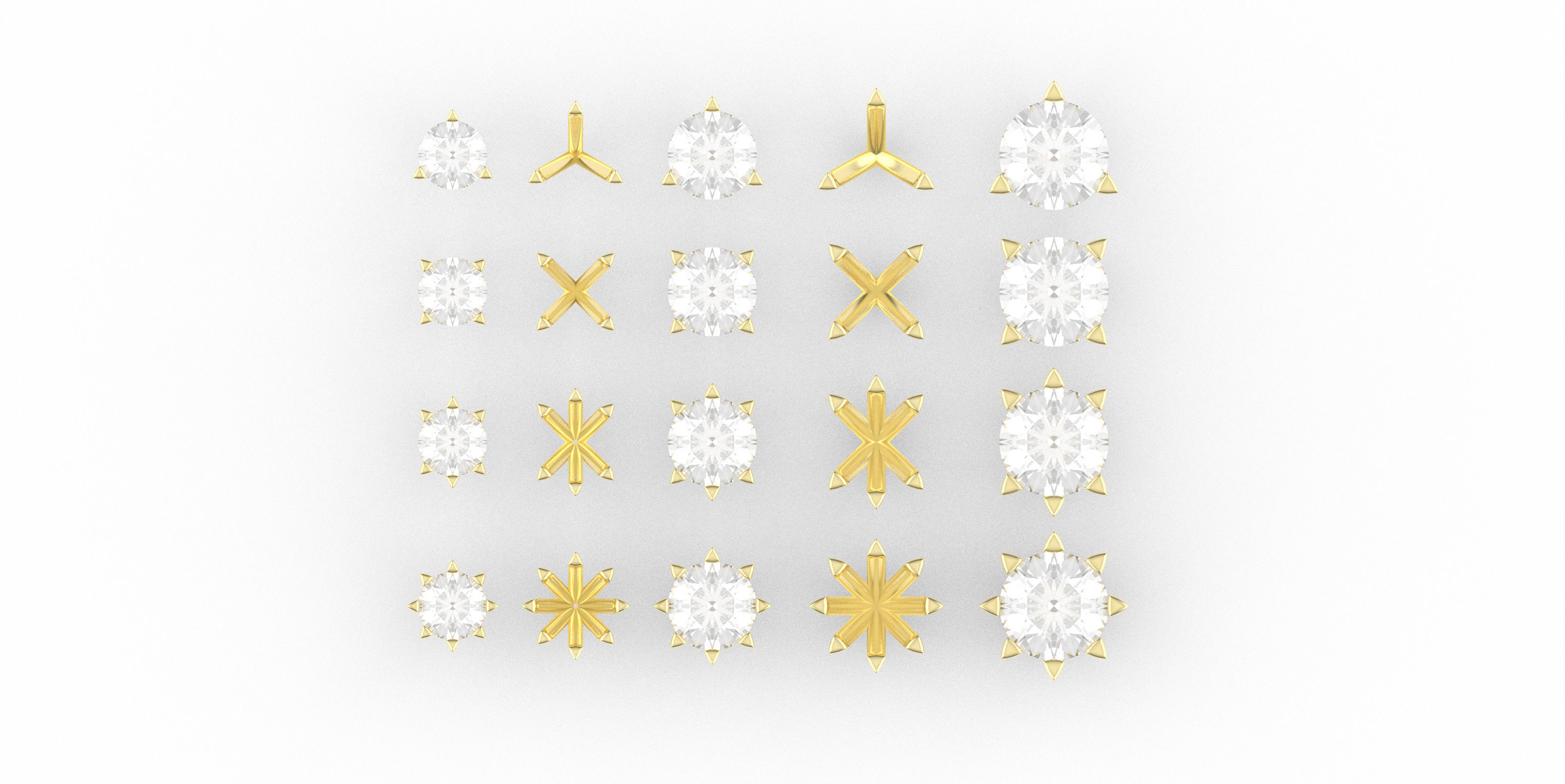 Stone Setting Collection  Semi-finished chatons  3D print model_7