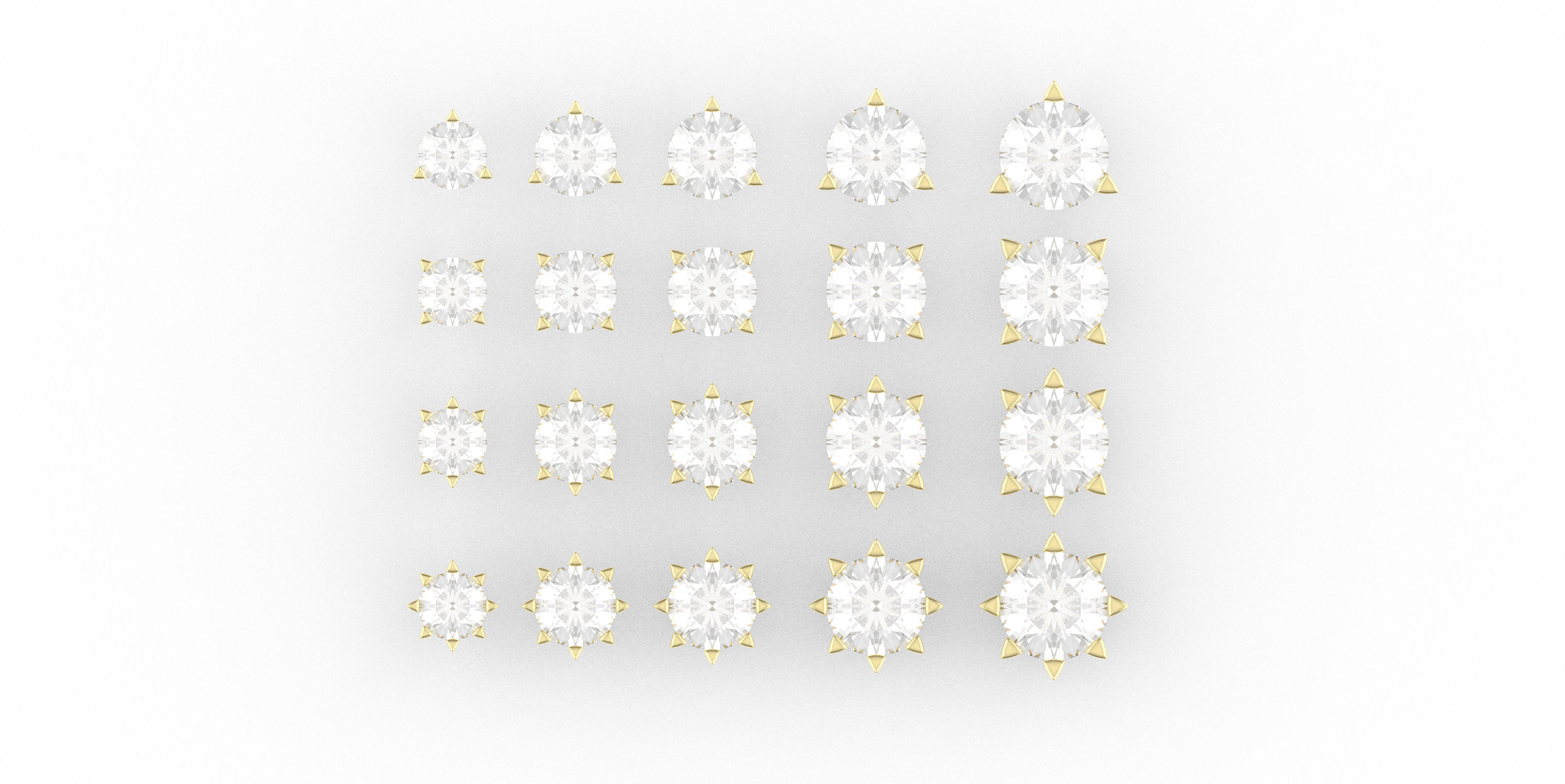 Stone Setting Collection  Semi-finished chatons  3D print model_4