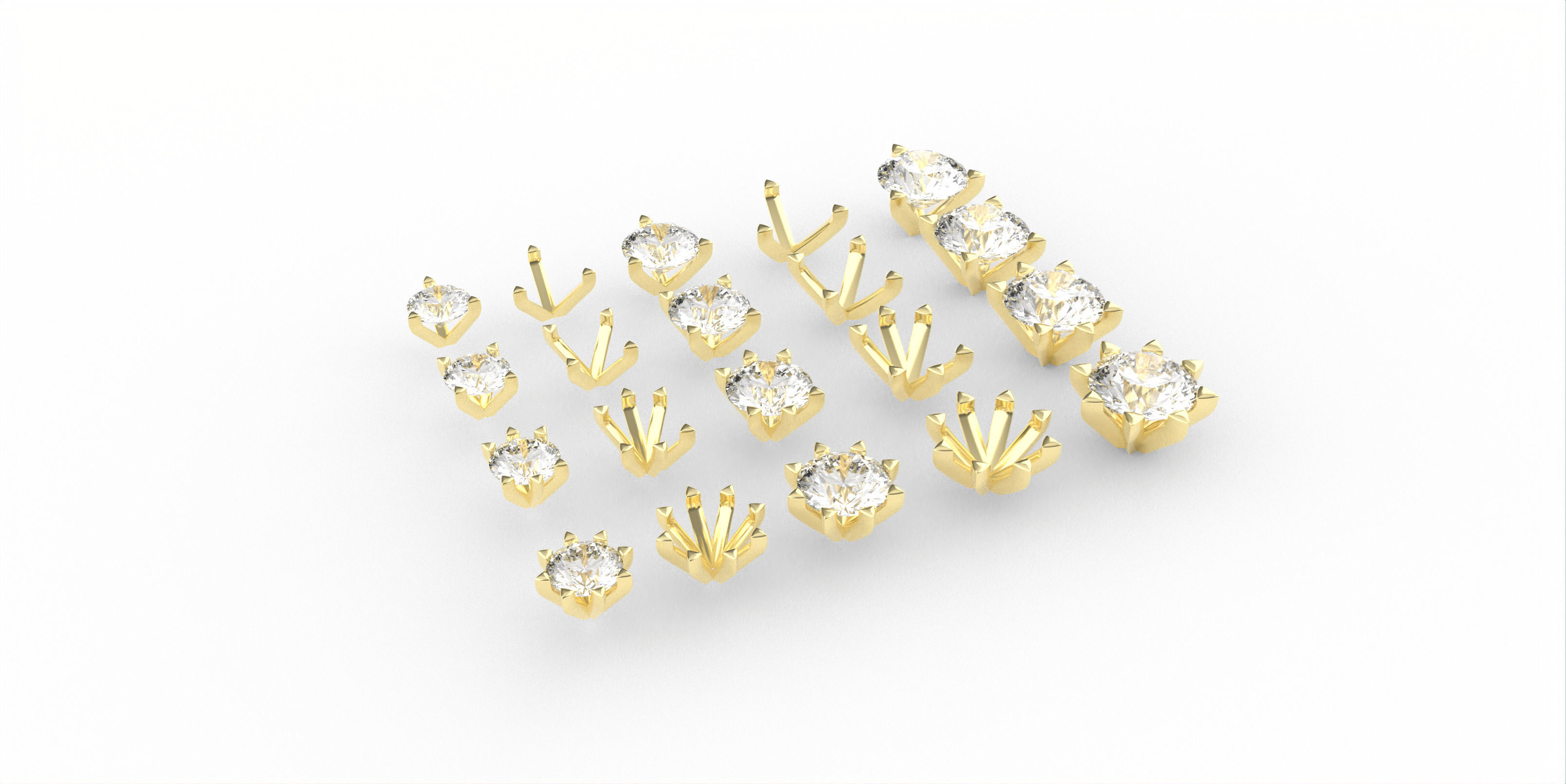 Stone Setting Collection  Semi-finished chatons  3D print model_9