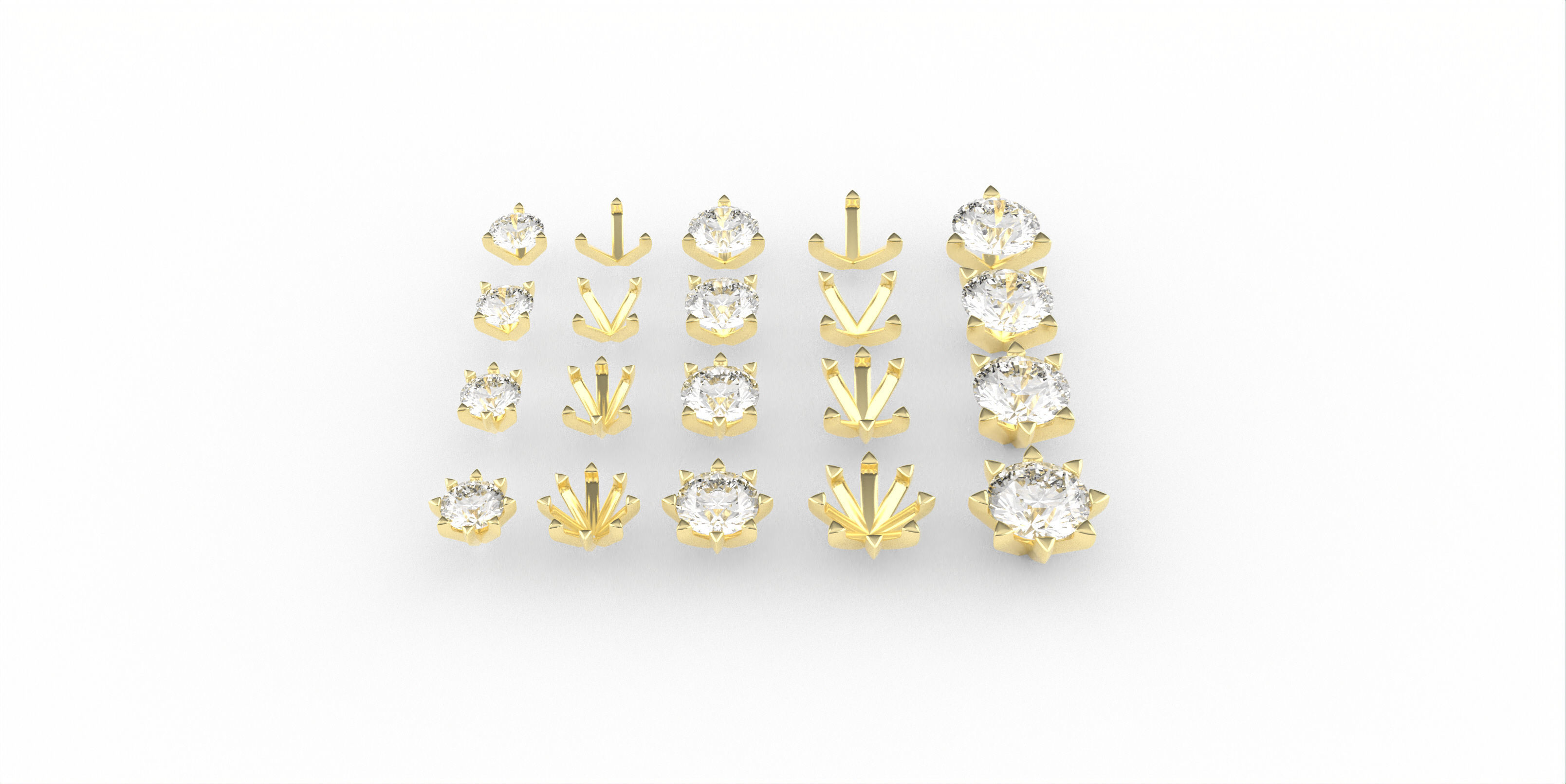 Stone Setting Collection  Semi-finished chatons  3D print model_11