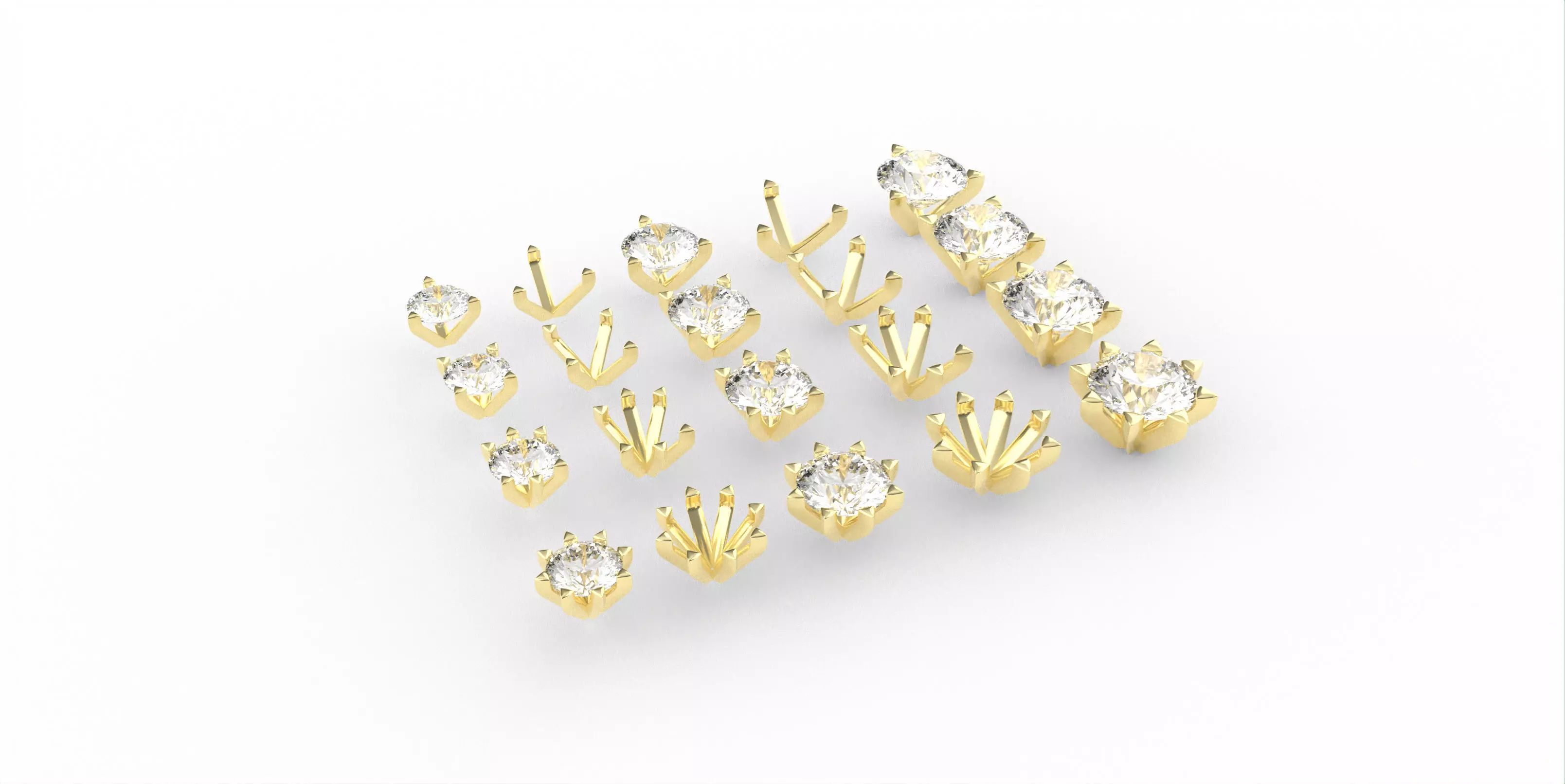 Stone Setting Collection  Semi-finished chatons  3D print model_0