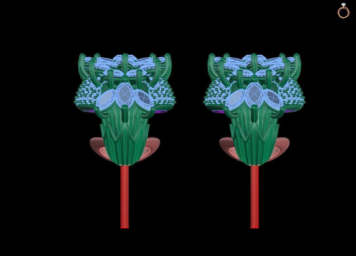 earrings Snake 3D print model_1