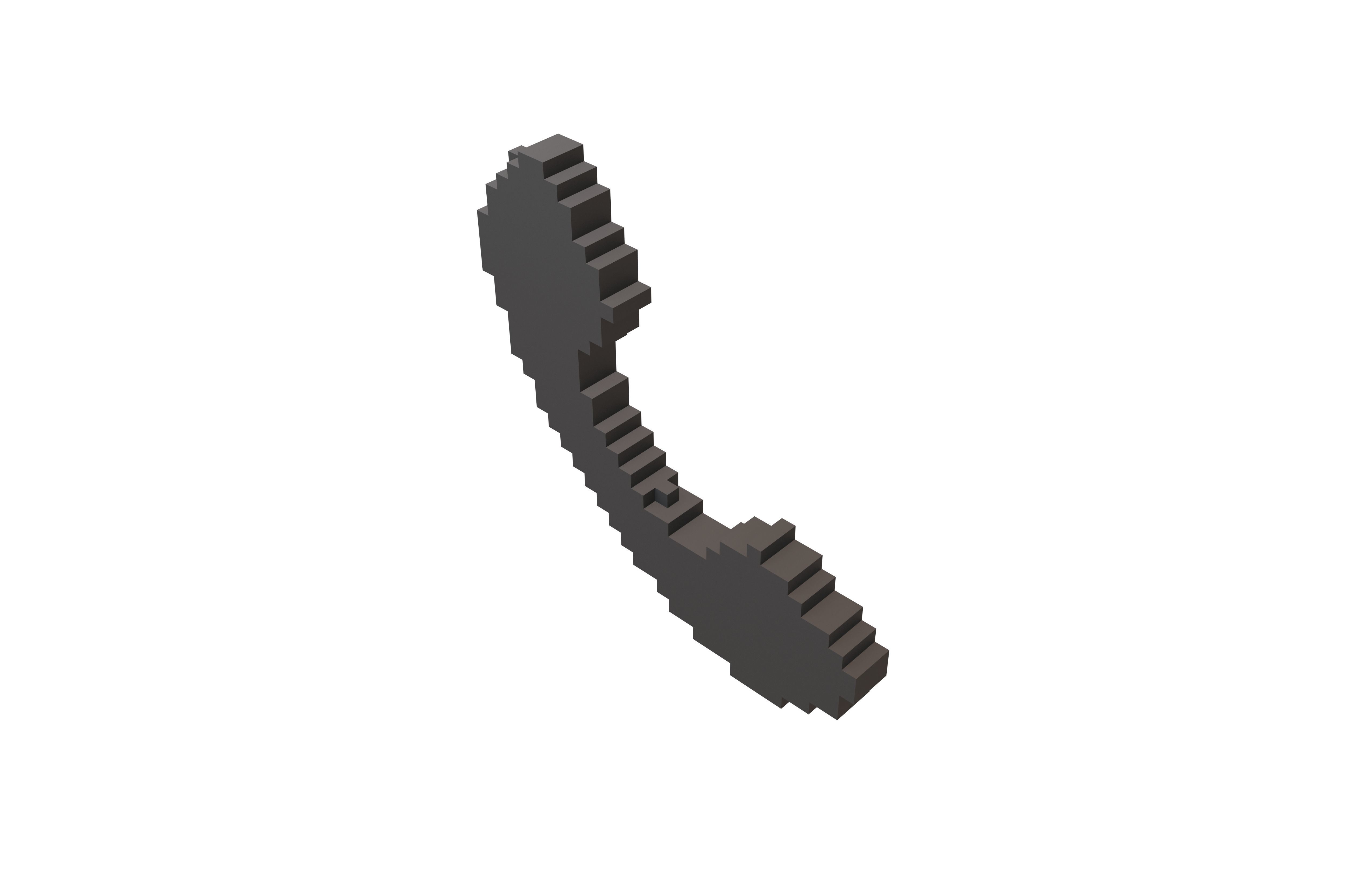 Voxel Phone Symbol v1 001 Low-poly 3D model_1