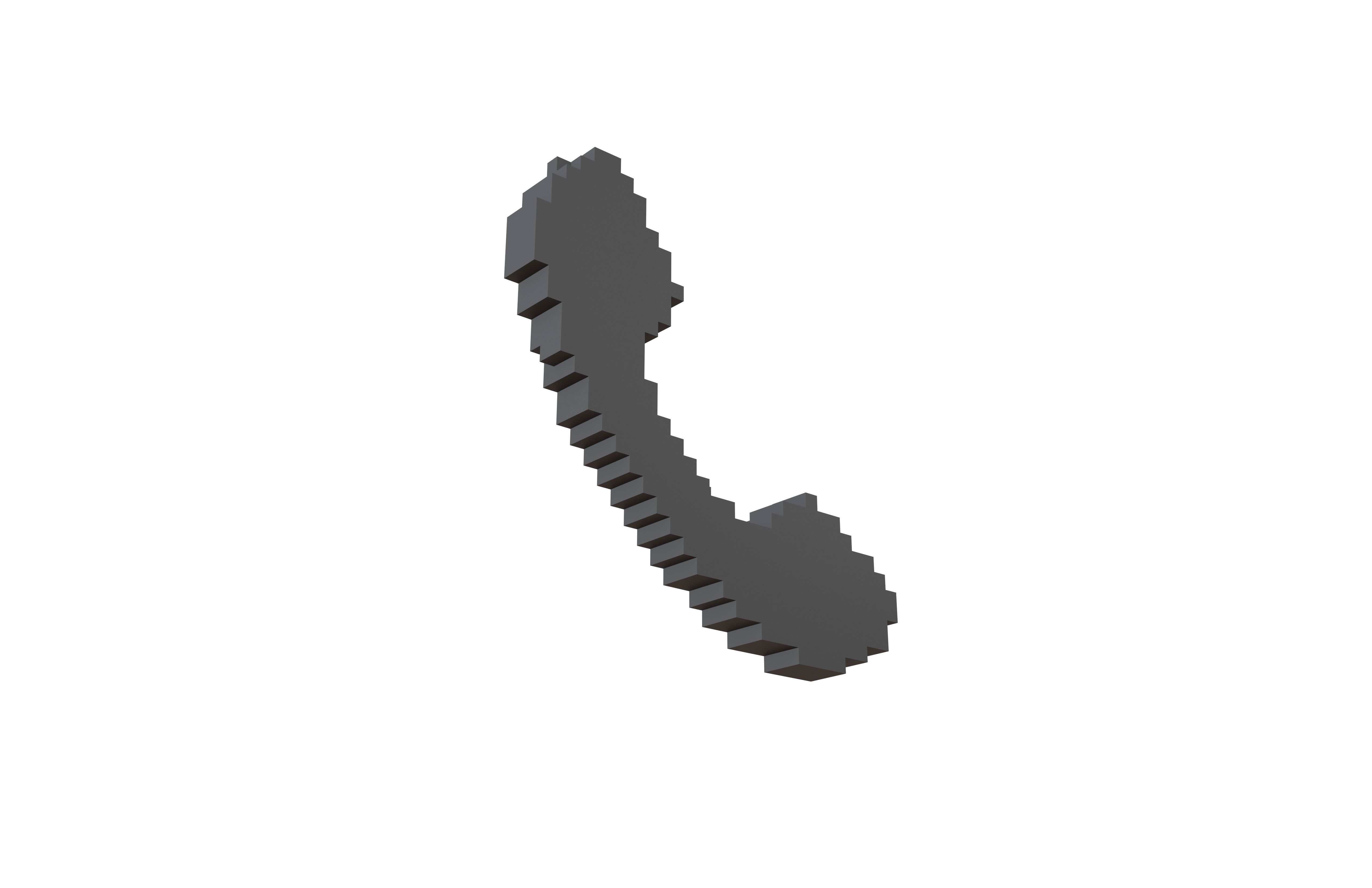 Voxel Phone Symbol v1 001 Low-poly 3D model_2
