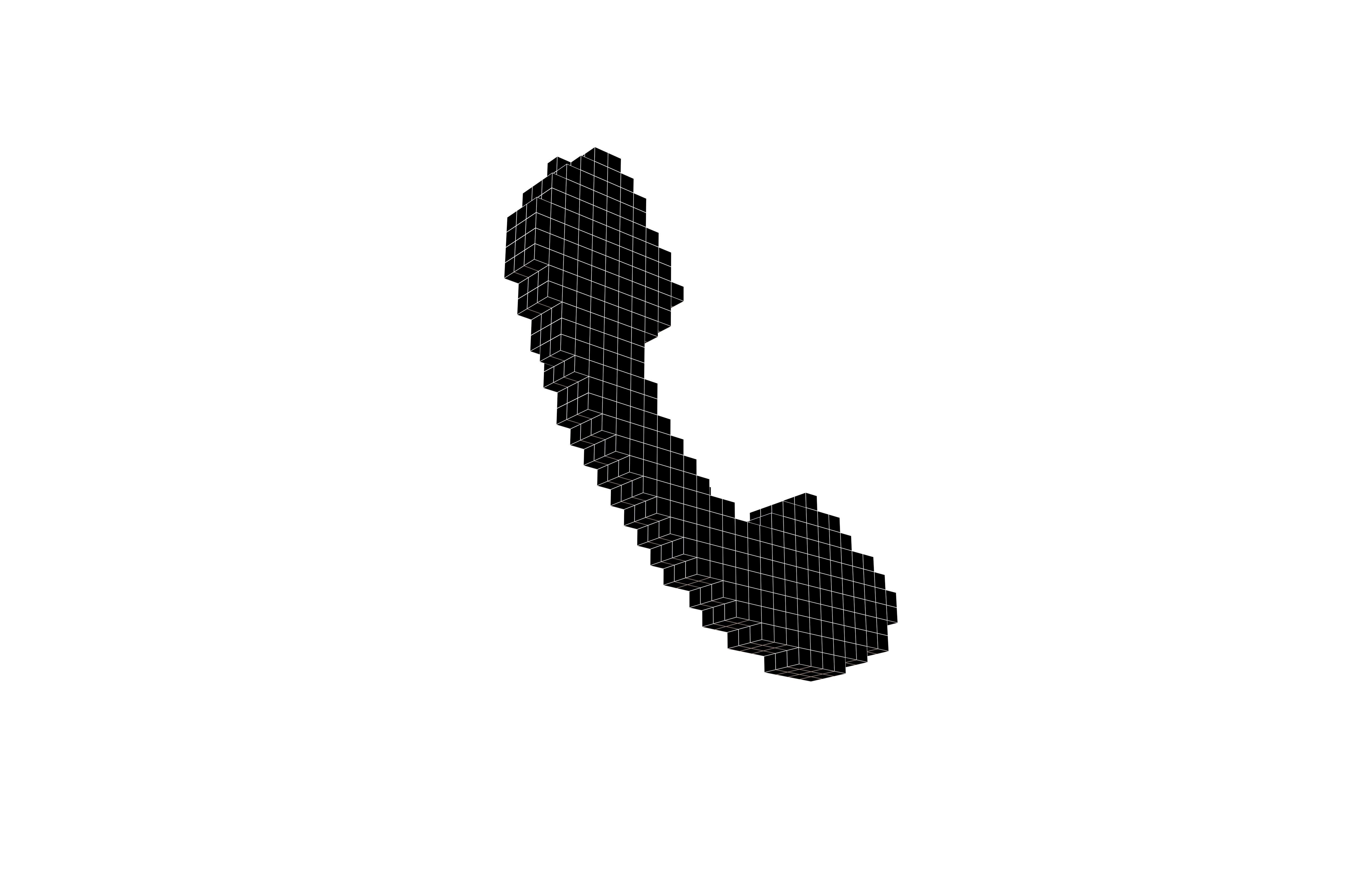 Voxel Phone Symbol v1 001 Low-poly 3D model_7