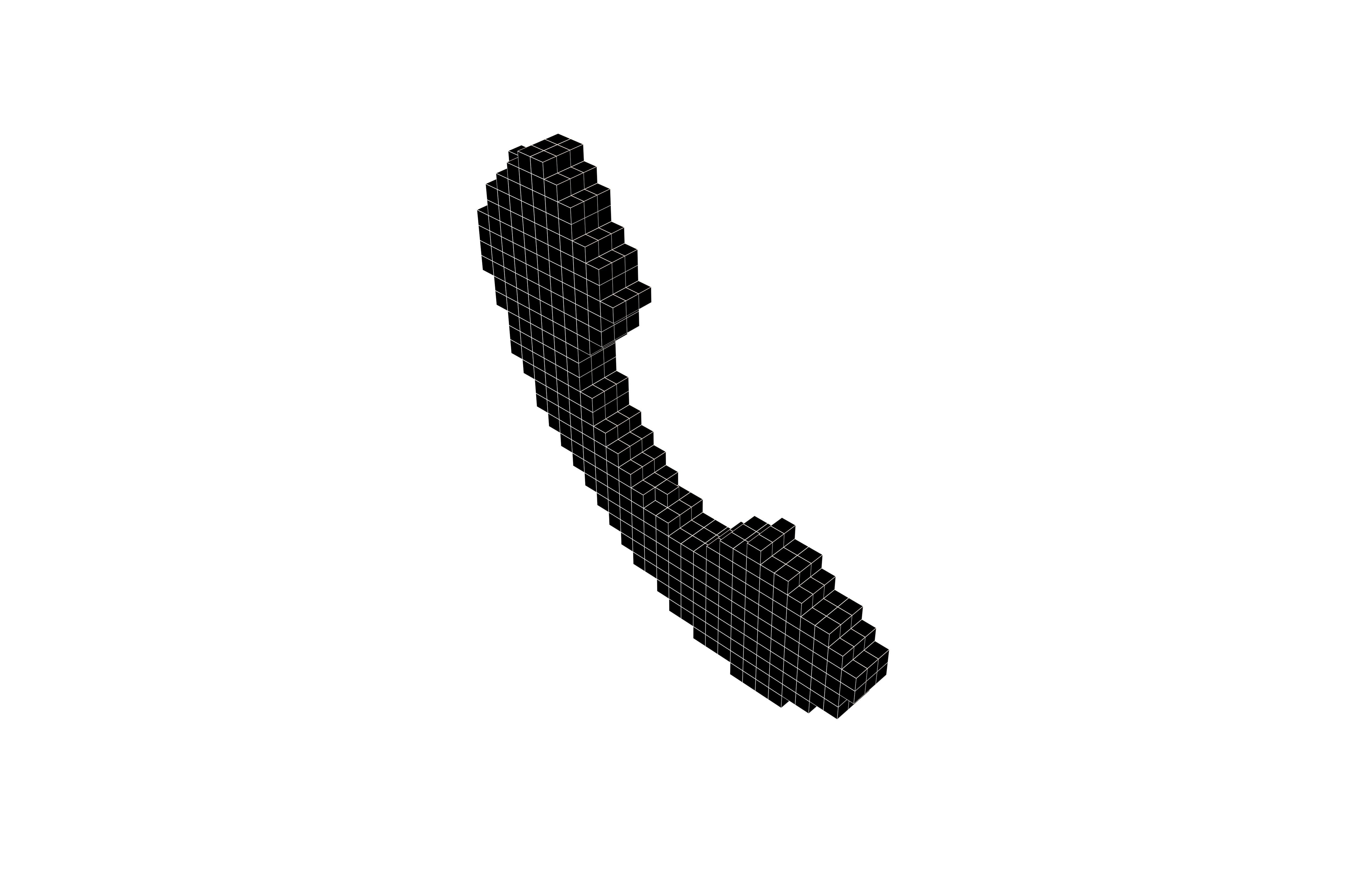 Voxel Phone Symbol v1 001 Low-poly 3D model_4