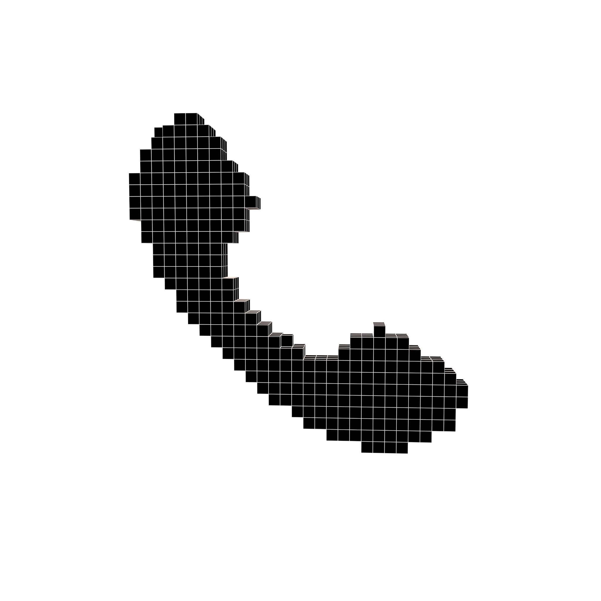 Voxel Phone Symbol v1 001 Low-poly 3D model_5
