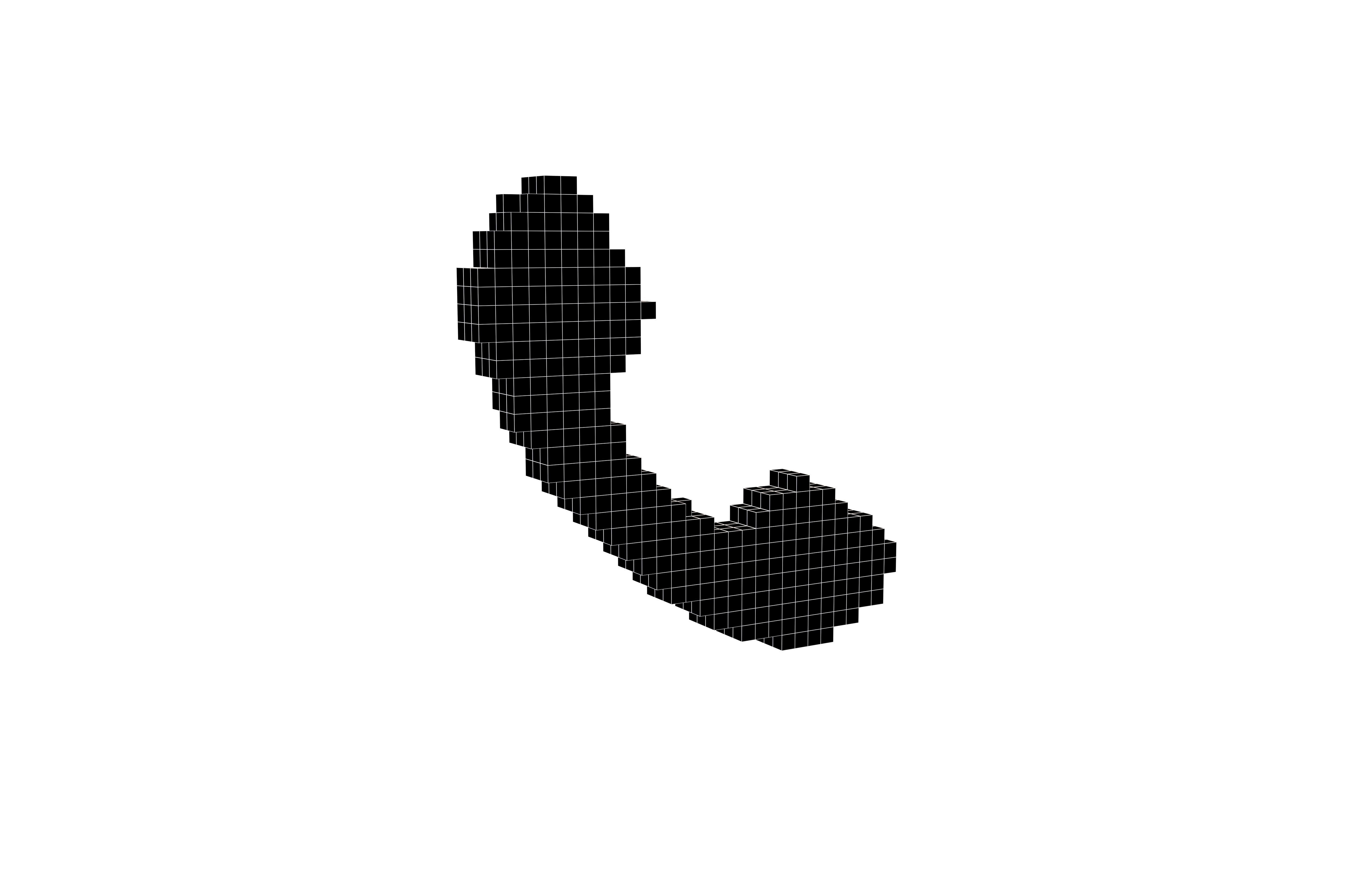 Voxel Phone Symbol v1 001 Low-poly 3D model_6