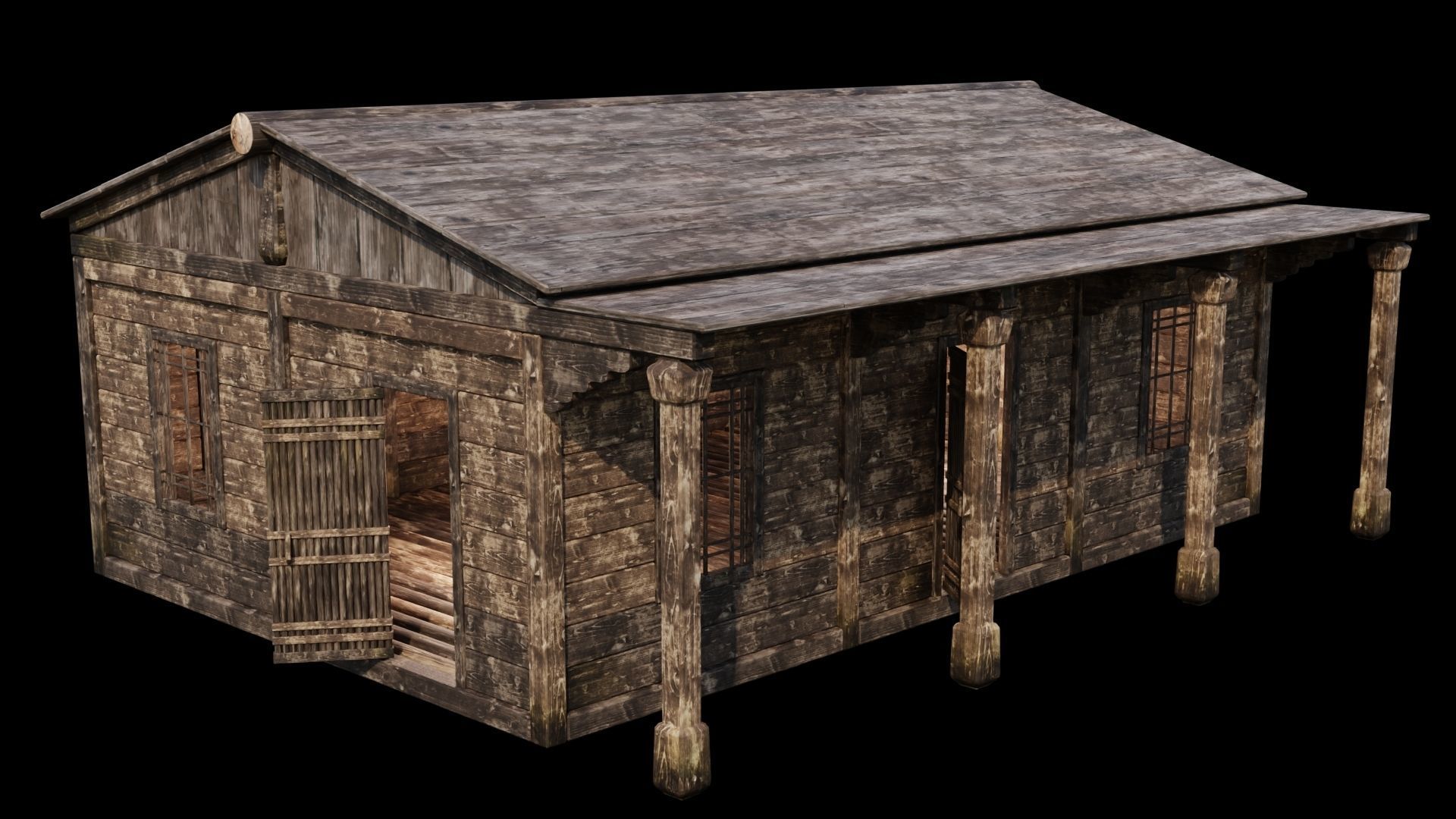 Medieval Houses 46- 4K Textures Game Ready Low-poly 3D model_11