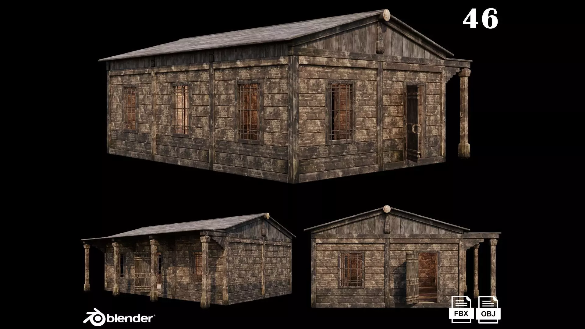 Medieval Houses 46- 4K Textures Game Ready Low-poly 3D model_0