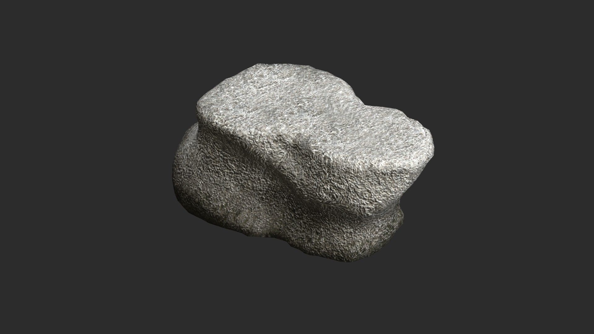 Short Flat Rocks - White 2 Low-poly 3D model_7