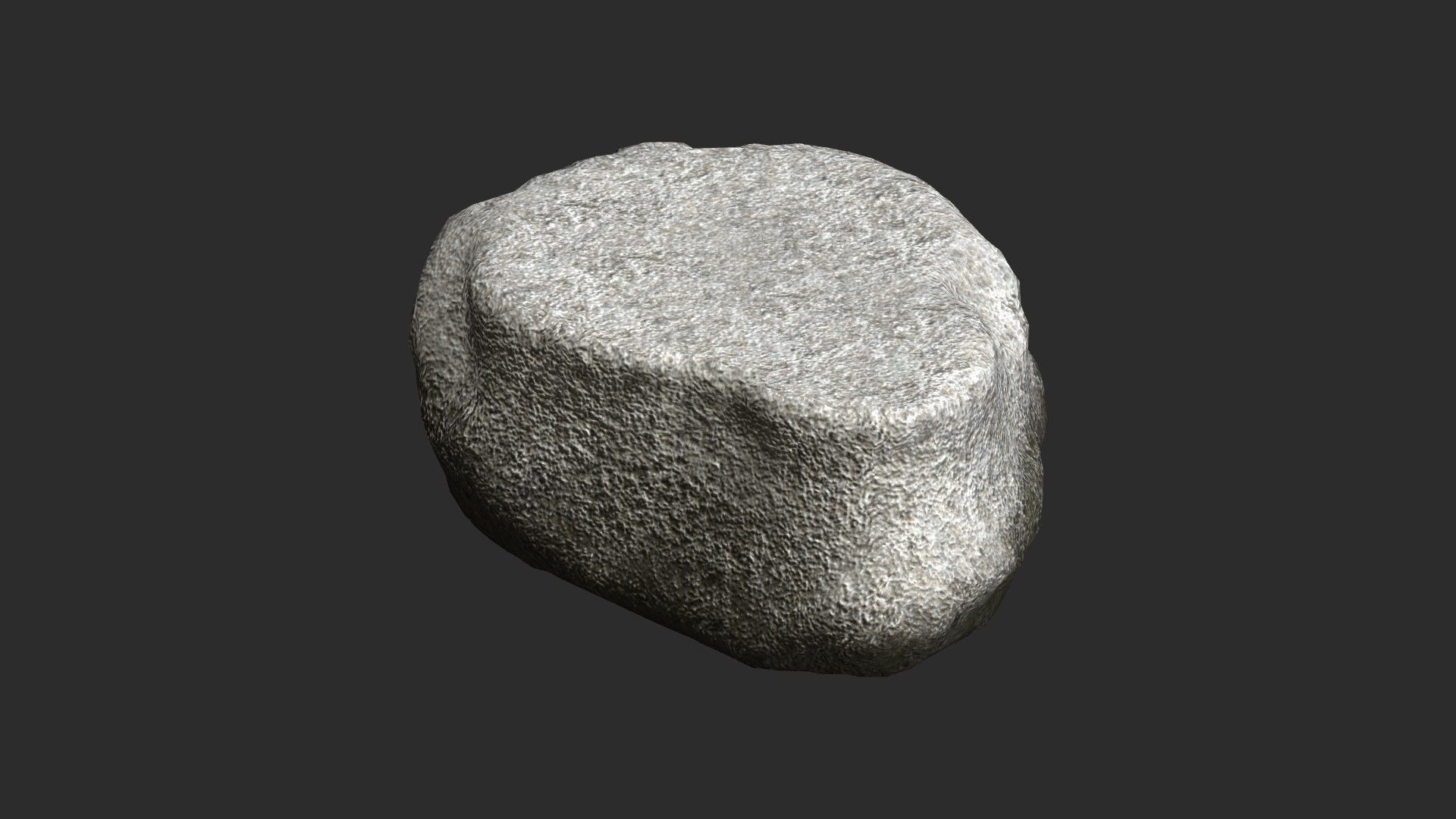 Short Flat Rocks - White 2 Low-poly 3D model_6