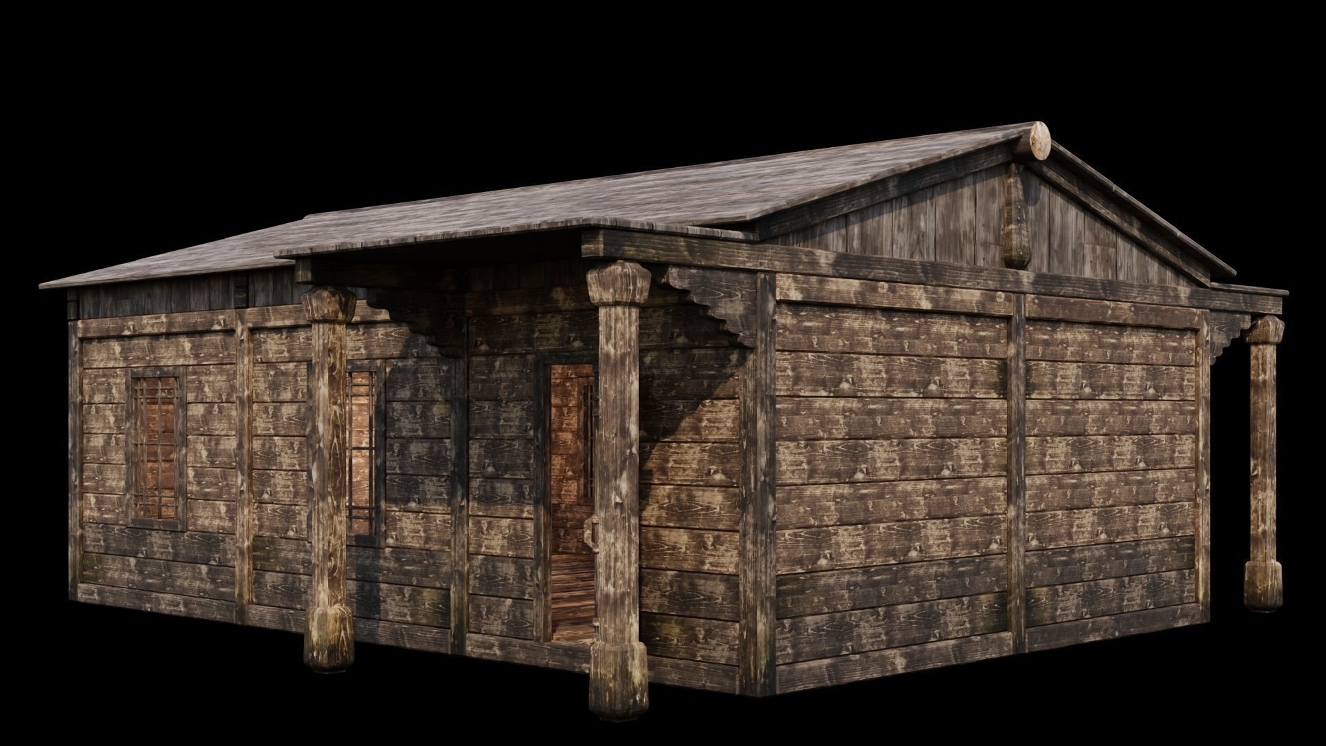 Medieval Houses 47- 4K Textures Game Ready Low-poly 3D model_1