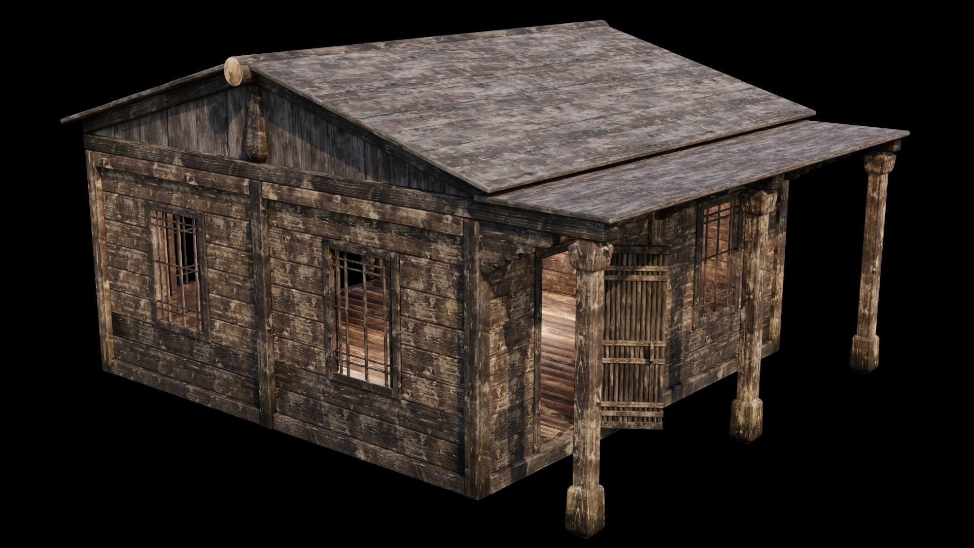 Medieval Houses 48- 4K Textures Game Ready Low-poly 3D model_7