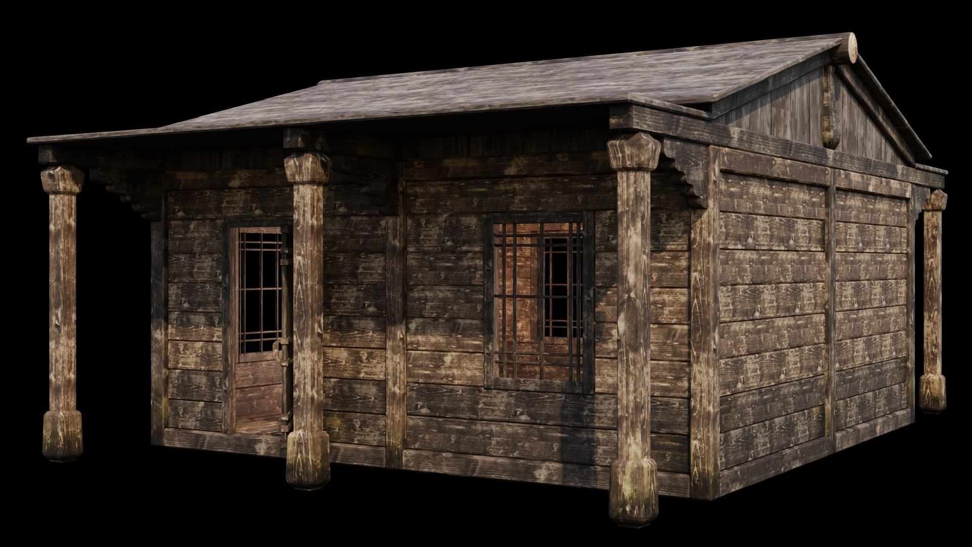 Medieval Houses 48- 4K Textures Game Ready Low-poly 3D model_9