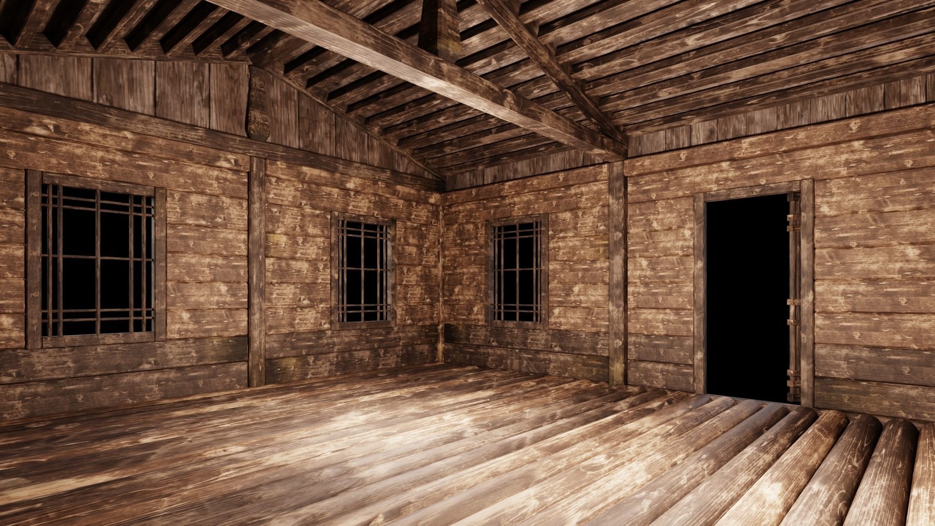 Medieval Houses 48- 4K Textures Game Ready Low-poly 3D model_4