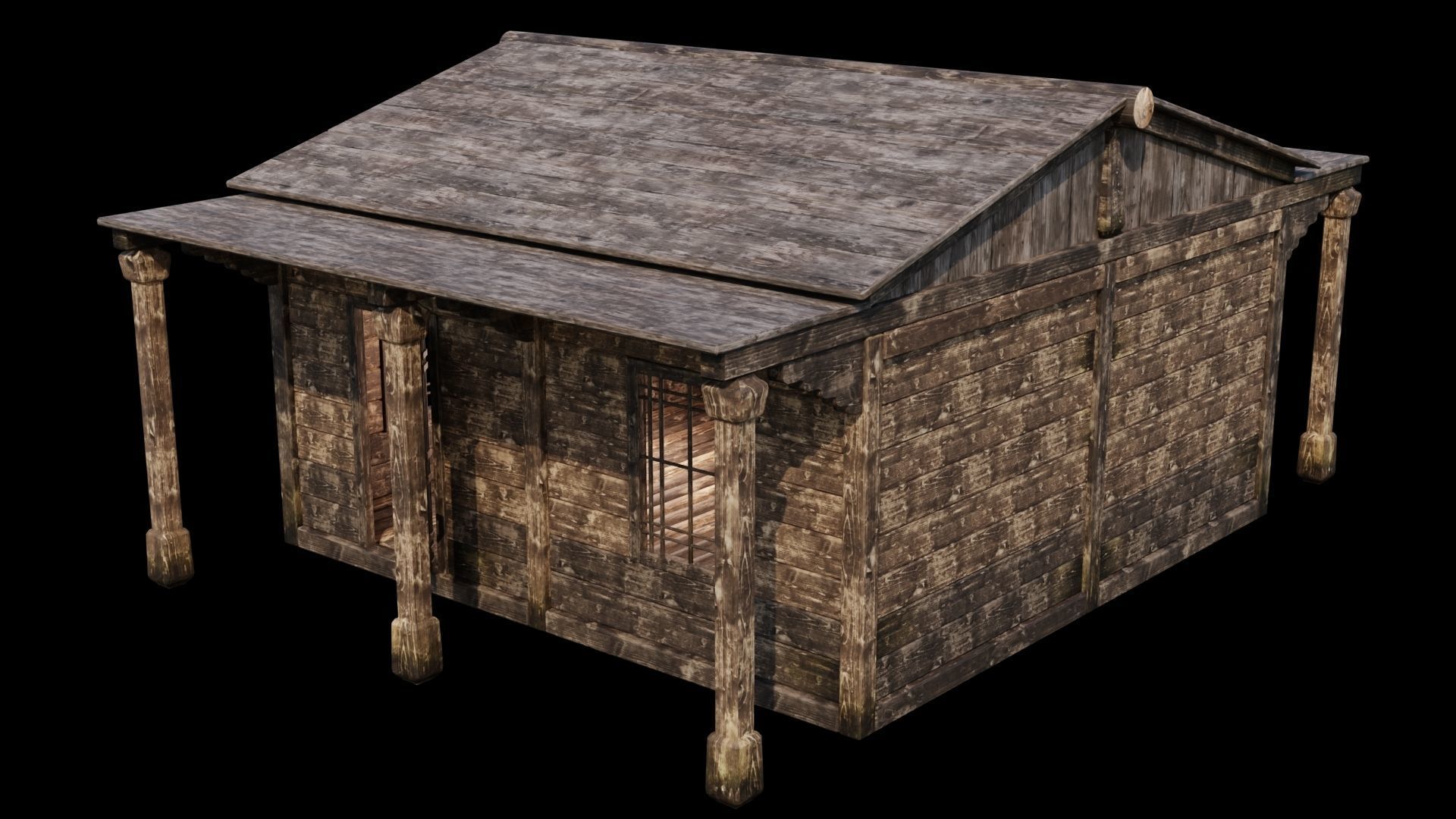 Medieval Houses 48- 4K Textures Game Ready Low-poly 3D model_13