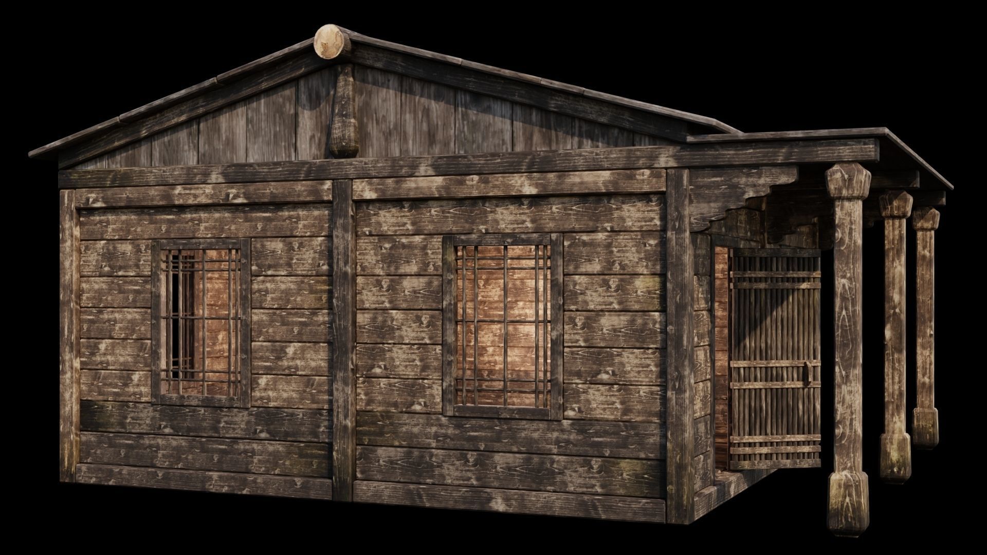 Medieval Houses 48- 4K Textures Game Ready Low-poly 3D model_14