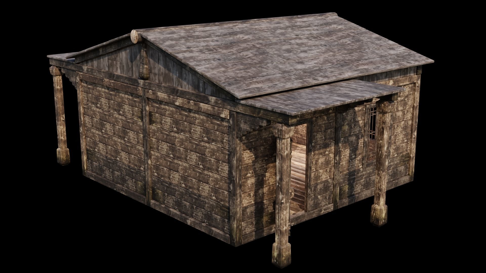 Medieval Houses 48- 4K Textures Game Ready Low-poly 3D model_12