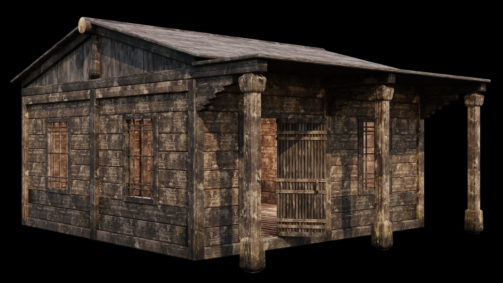 Medieval Houses 48- 4K Textures Game Ready Low-poly 3D model_10