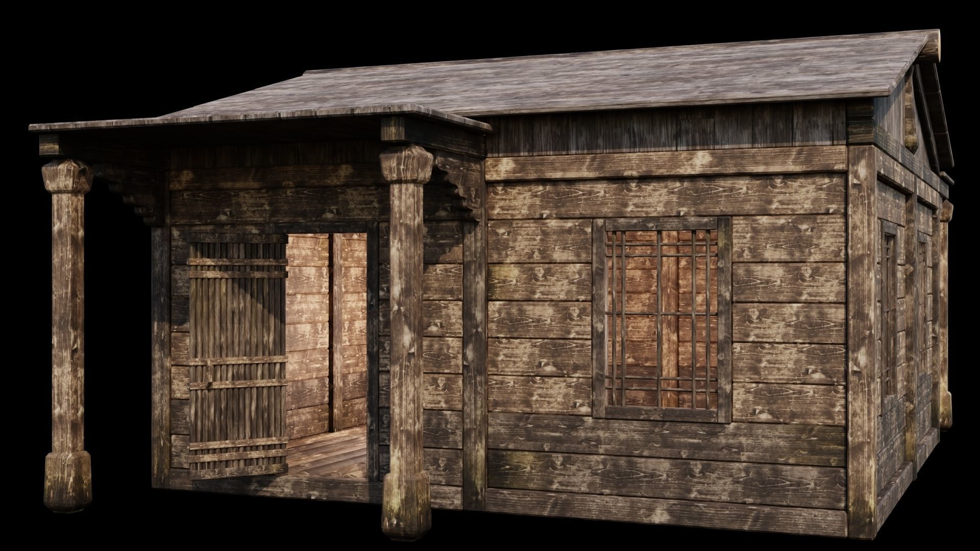 Medieval Houses 48- 4K Textures Game Ready Low-poly 3D model_3