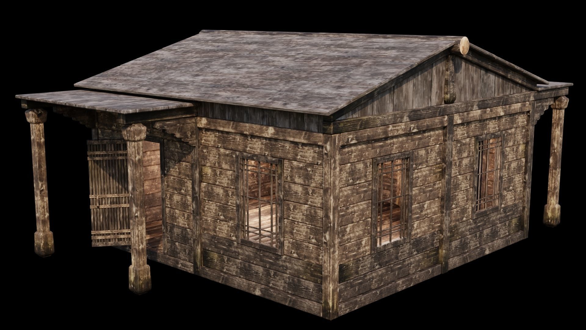 Medieval Houses 48- 4K Textures Game Ready Low-poly 3D model_15