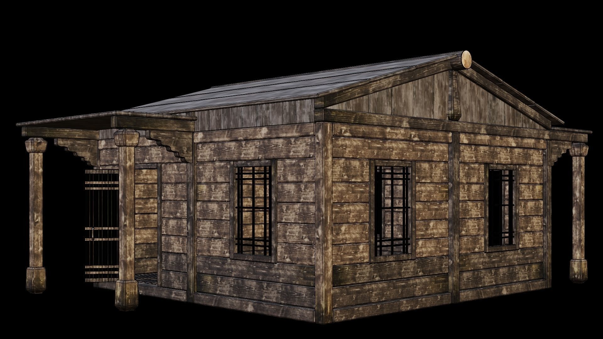 Medieval Houses 48- 4K Textures Game Ready Low-poly 3D model_5