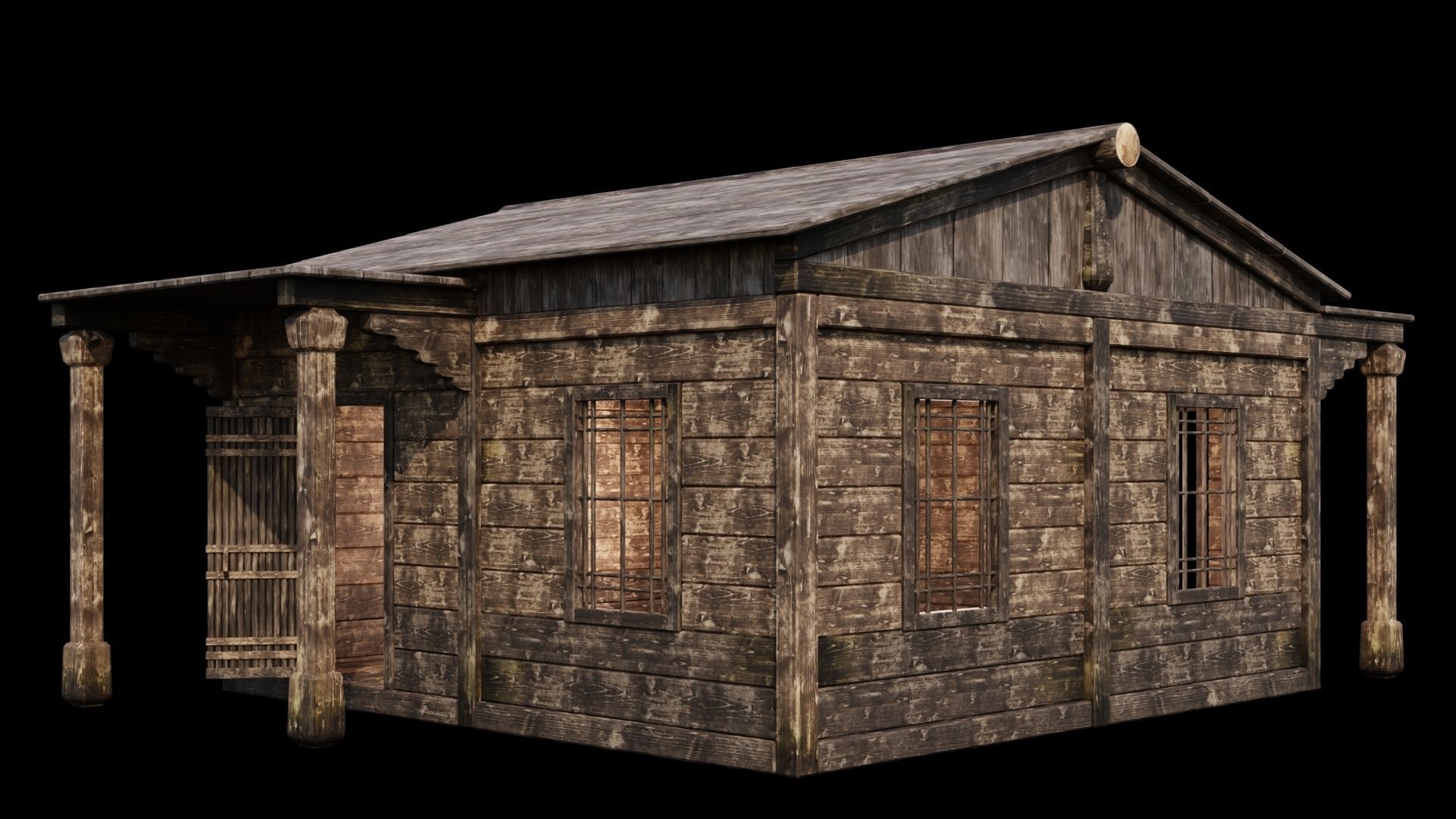 Medieval Houses 48- 4K Textures Game Ready Low-poly 3D model_1