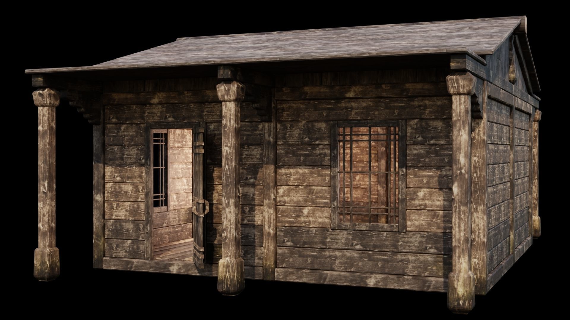 Medieval Houses 48- 4K Textures Game Ready Low-poly 3D model_11