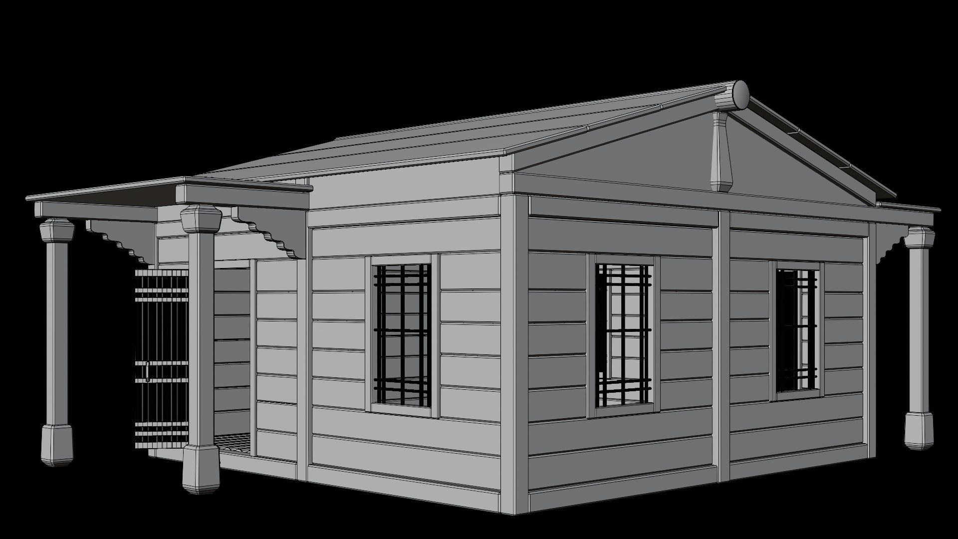 Medieval Houses 48- 4K Textures Game Ready Low-poly 3D model_6