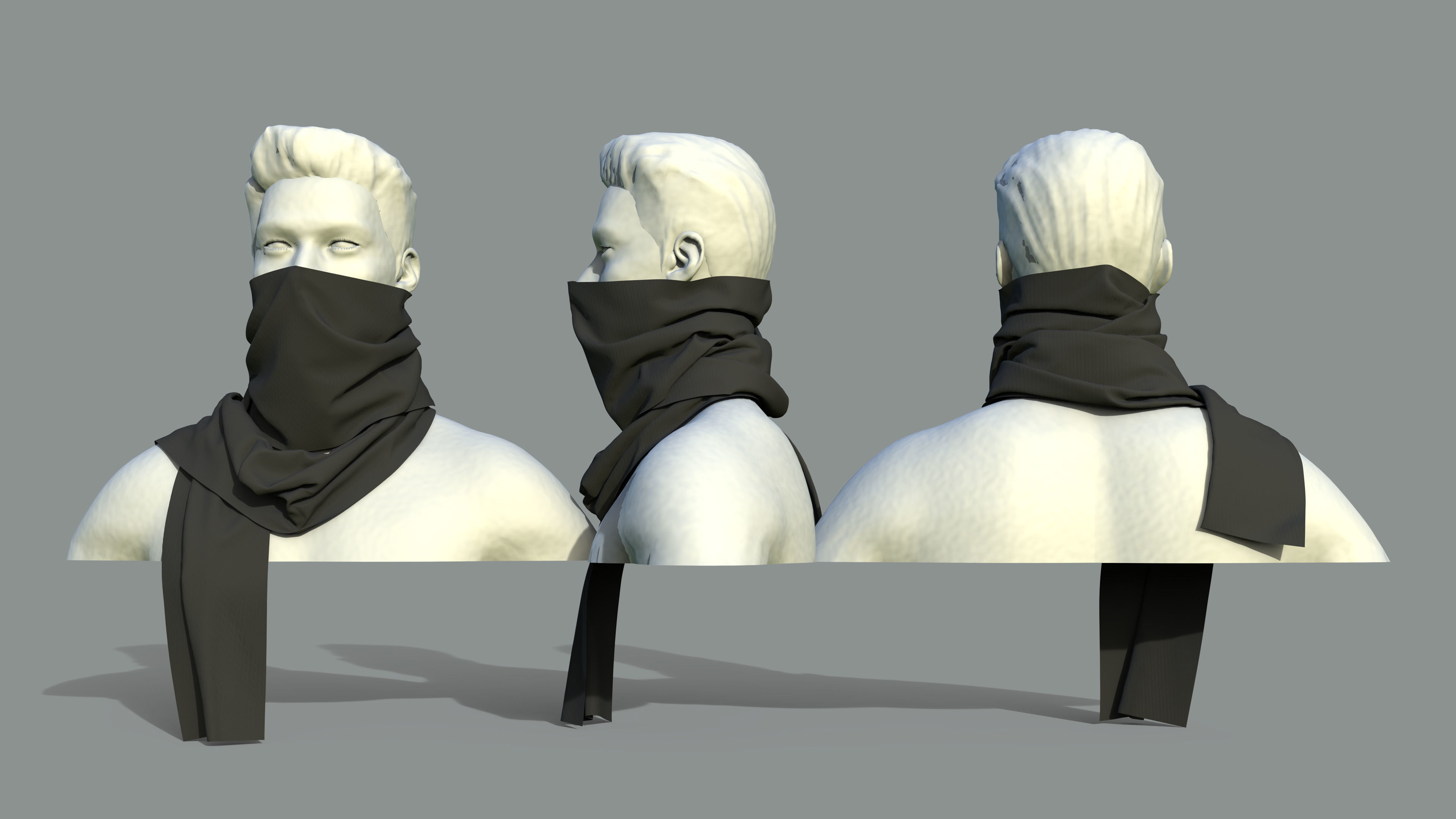 15 Face Mask Low Poly Pack With UV Low-poly 3D model_10