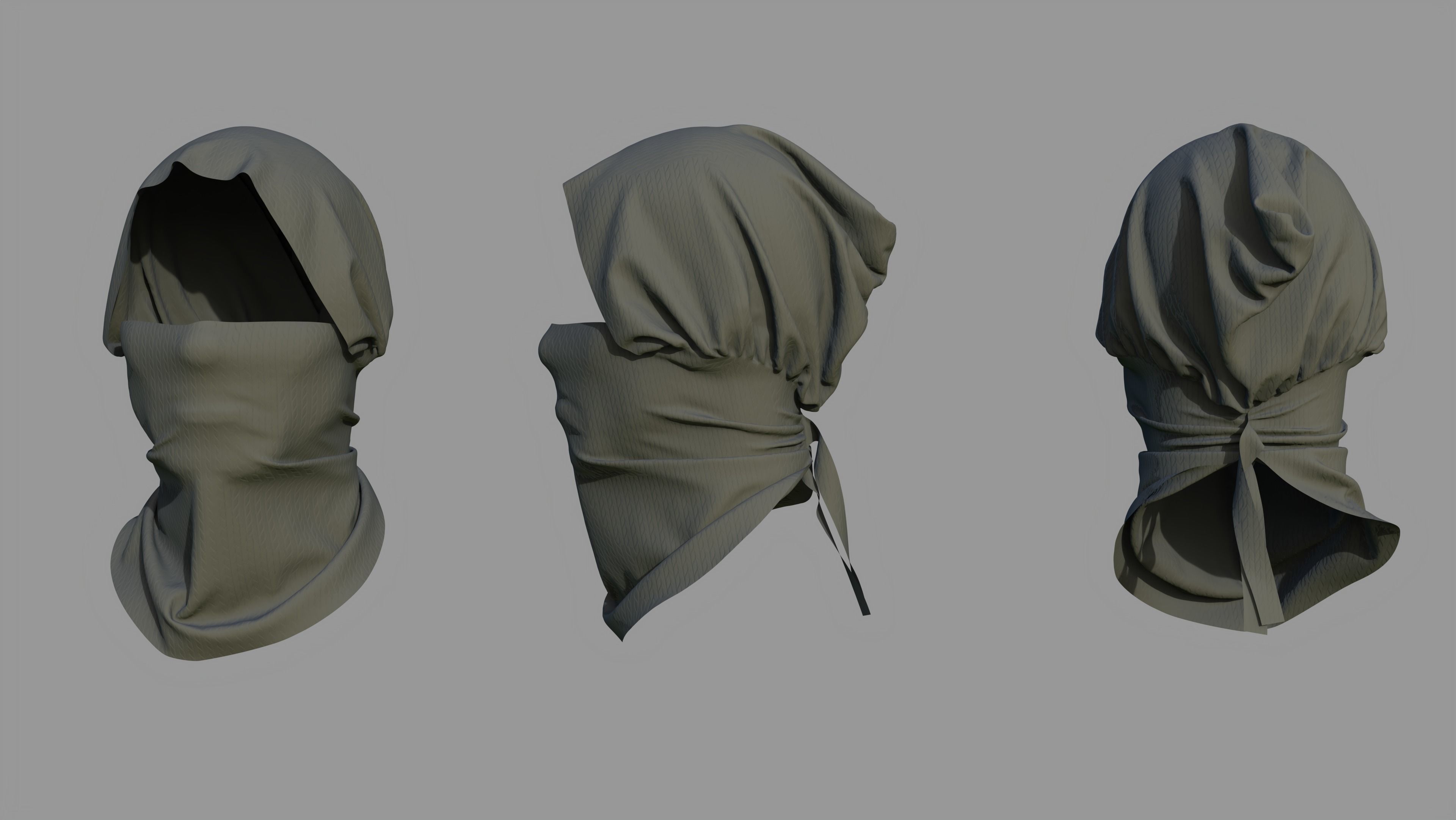 15 Face Mask Low Poly Pack With UV Low-poly 3D model_27
