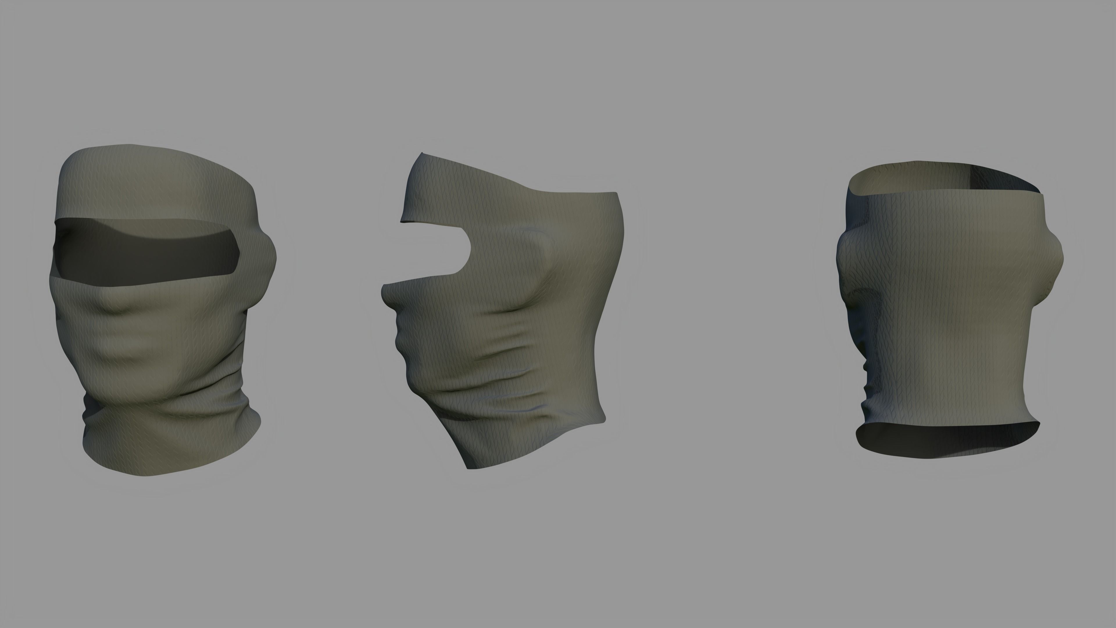 15 Face Mask Low Poly Pack With UV Low-poly 3D model_11