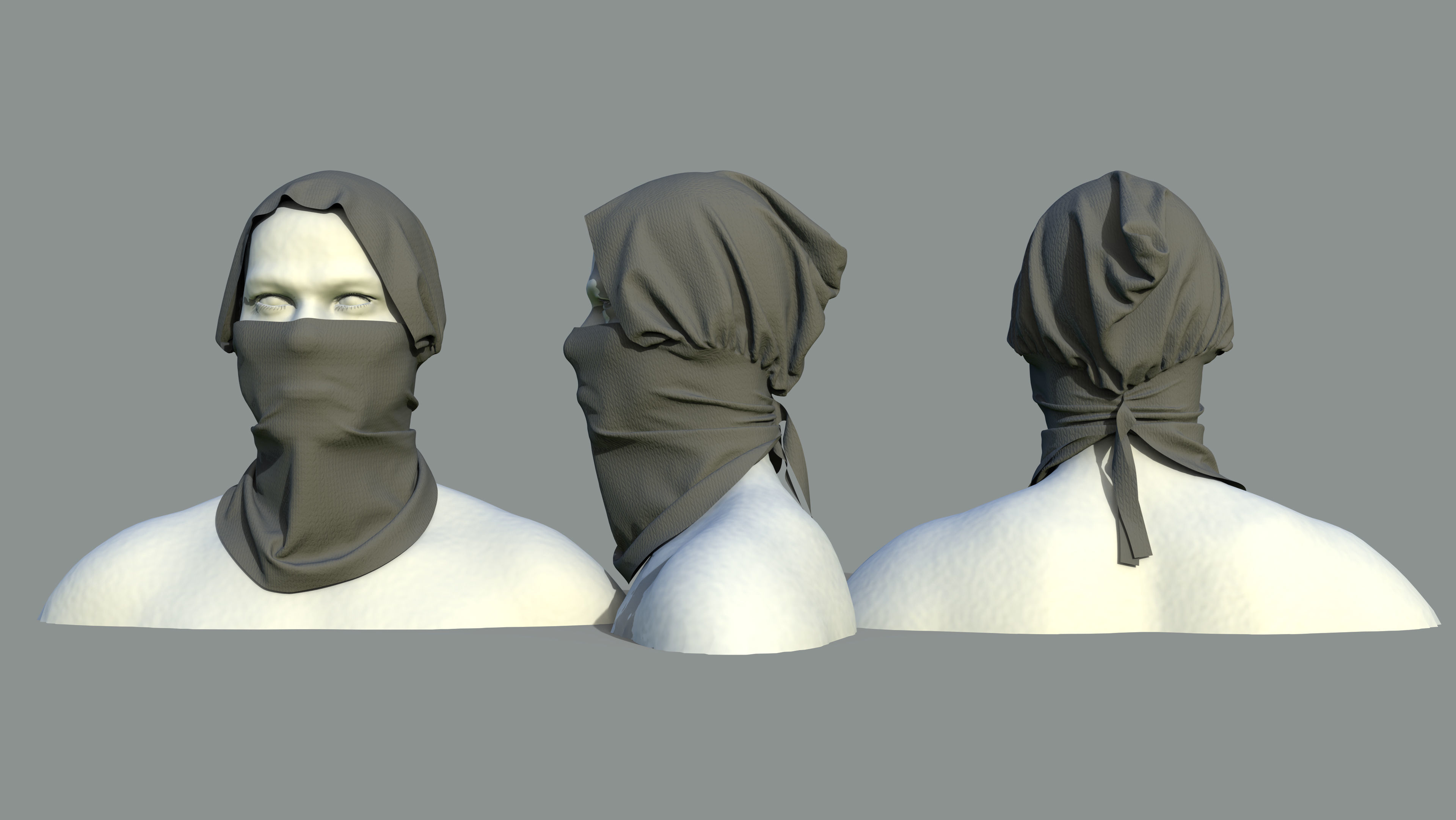 15 Face Mask Low Poly Pack With UV Low-poly 3D model_28
