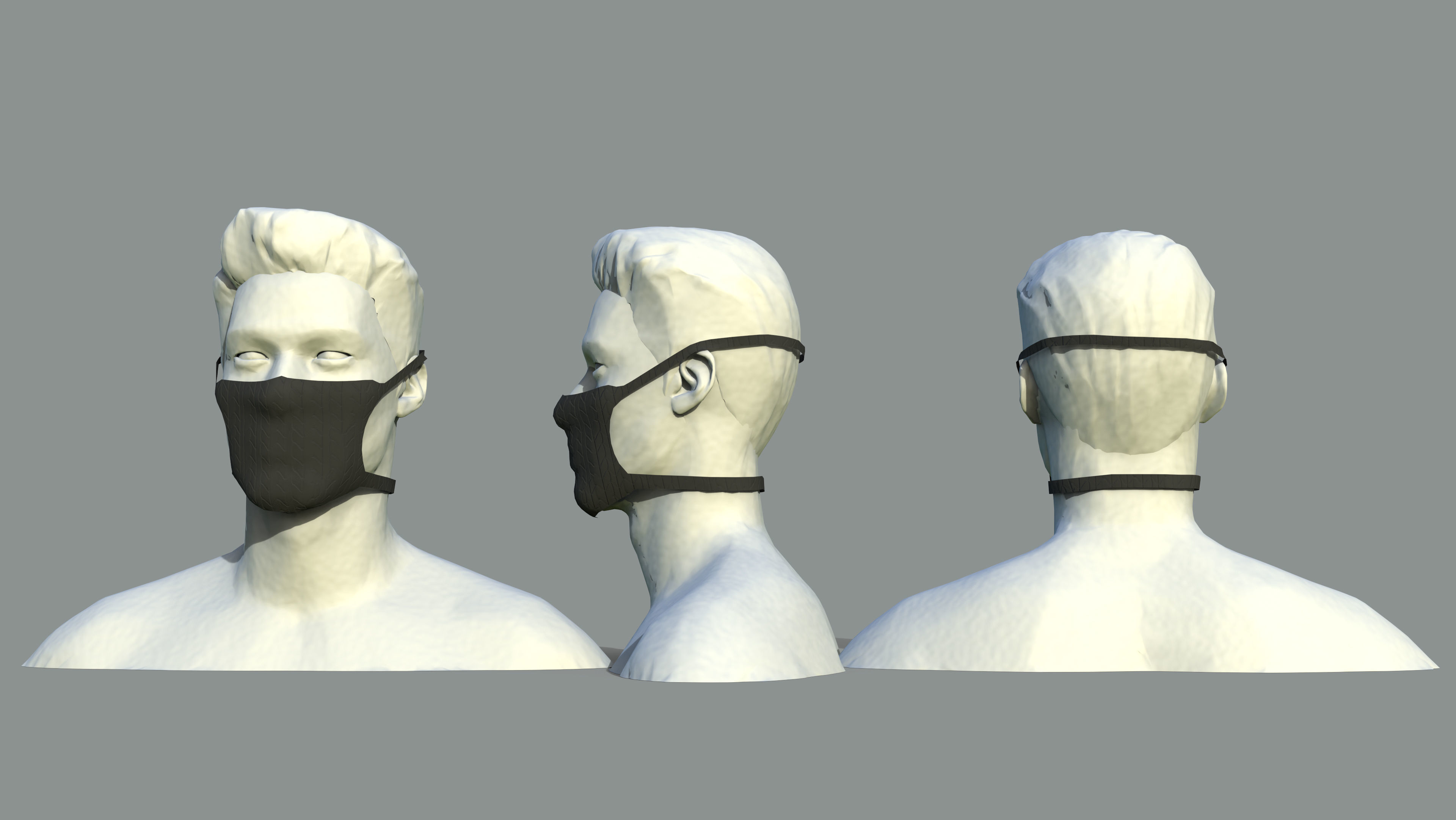 15 Face Mask Low Poly Pack With UV Low-poly 3D model_2