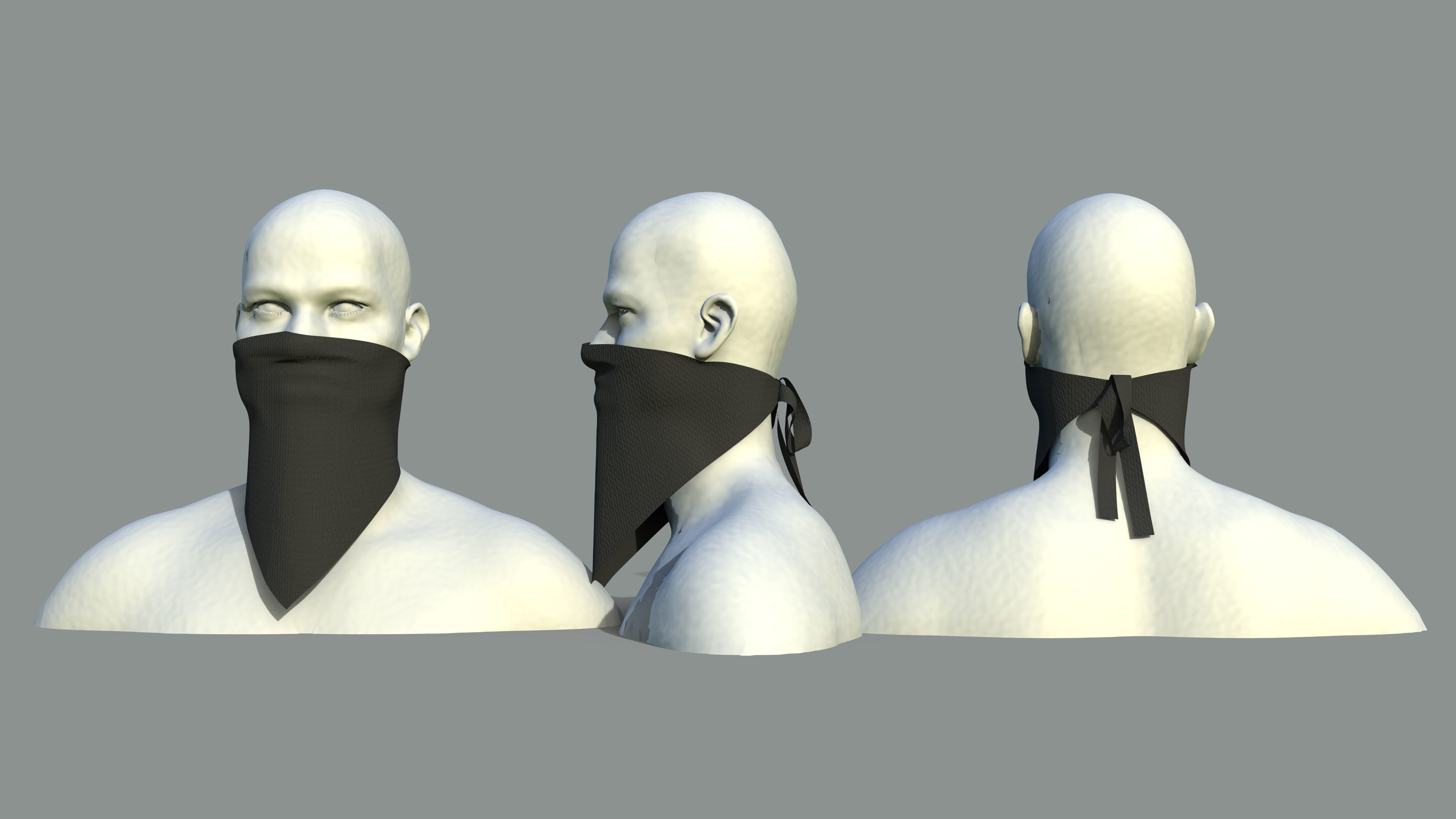 15 Face Mask Low Poly Pack With UV Low-poly 3D model_26
