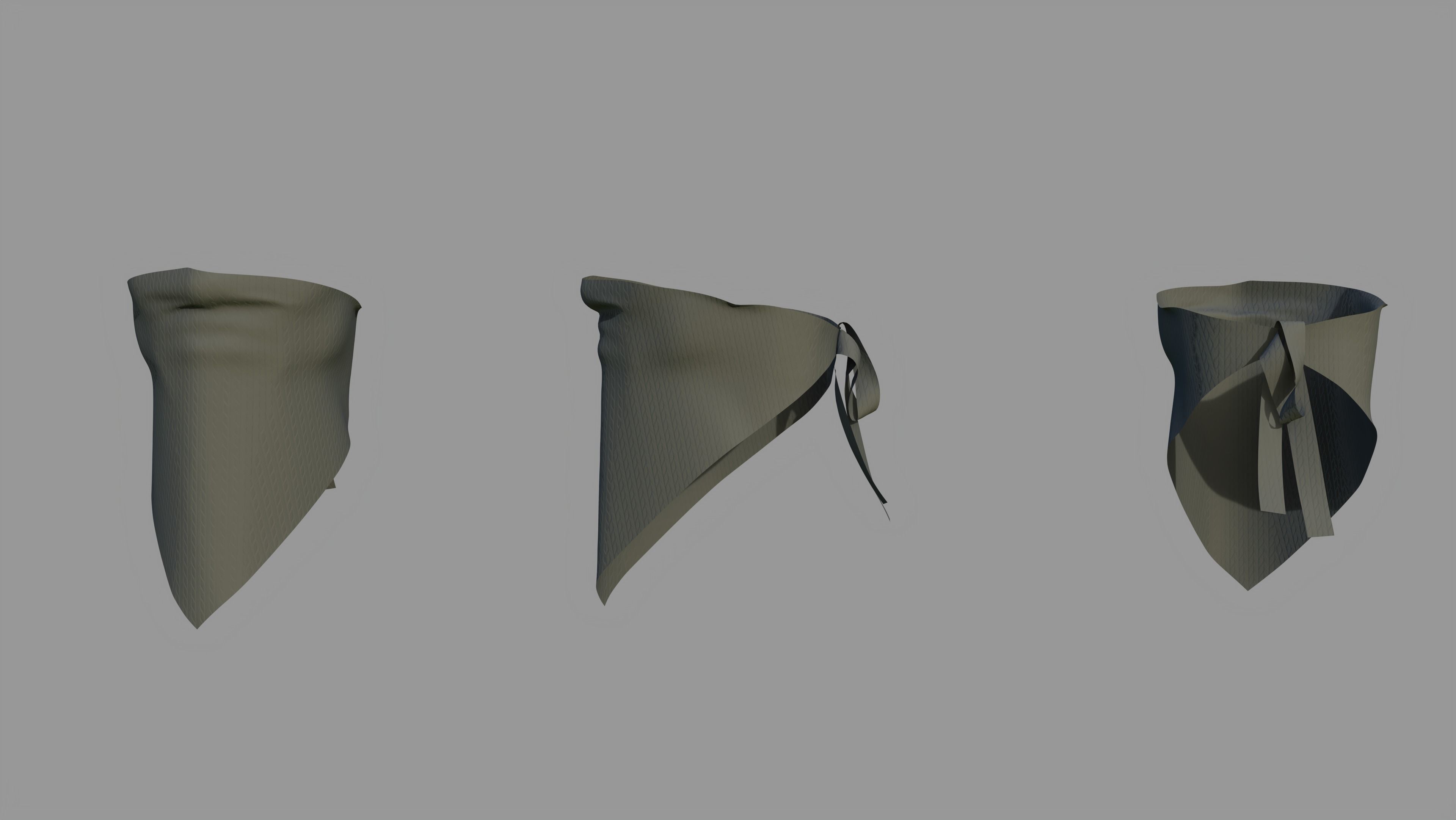 15 Face Mask Low Poly Pack With UV Low-poly 3D model_25