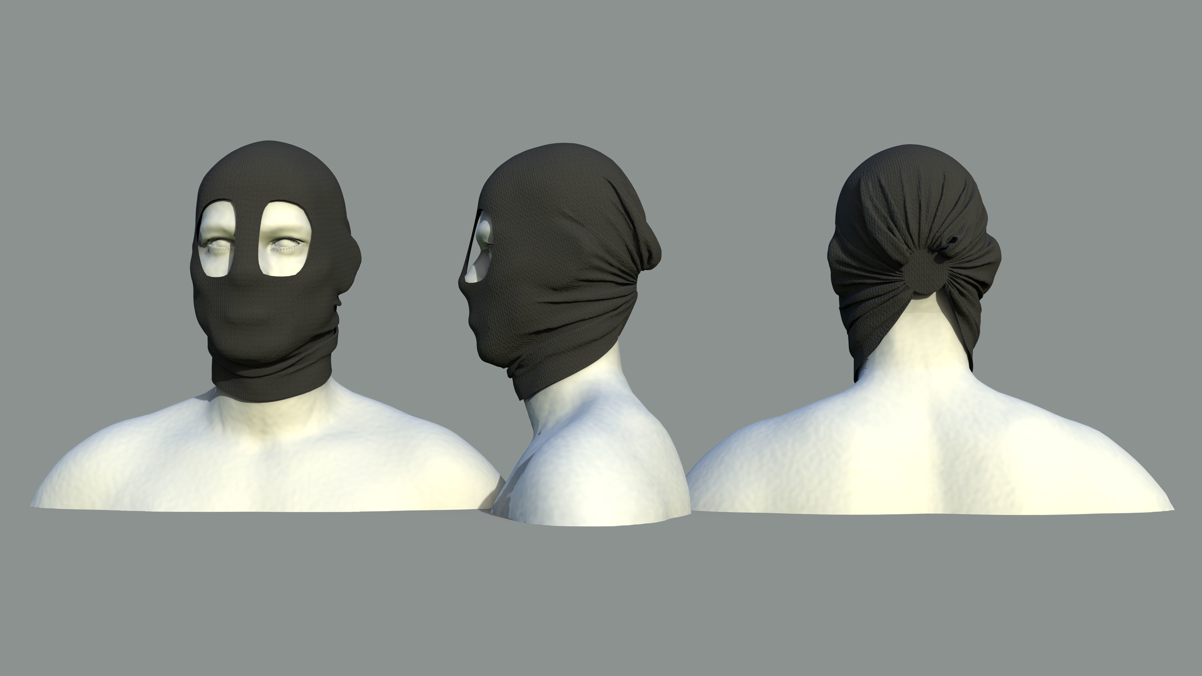 15 Face Mask Low Poly Pack With UV Low-poly 3D model_4