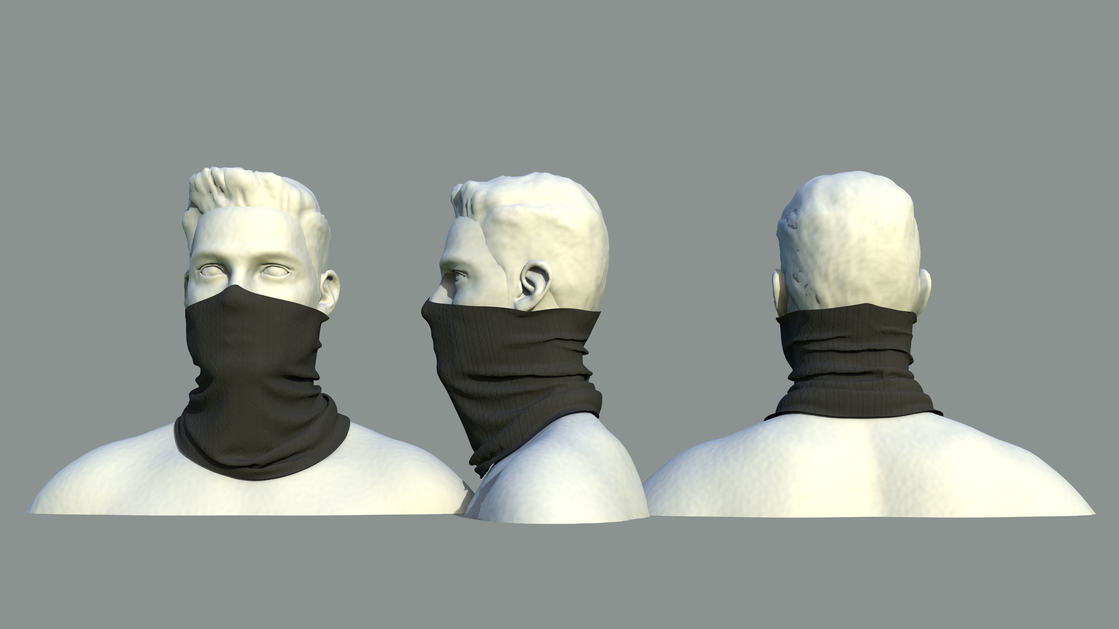 15 Face Mask Low Poly Pack With UV Low-poly 3D model_20