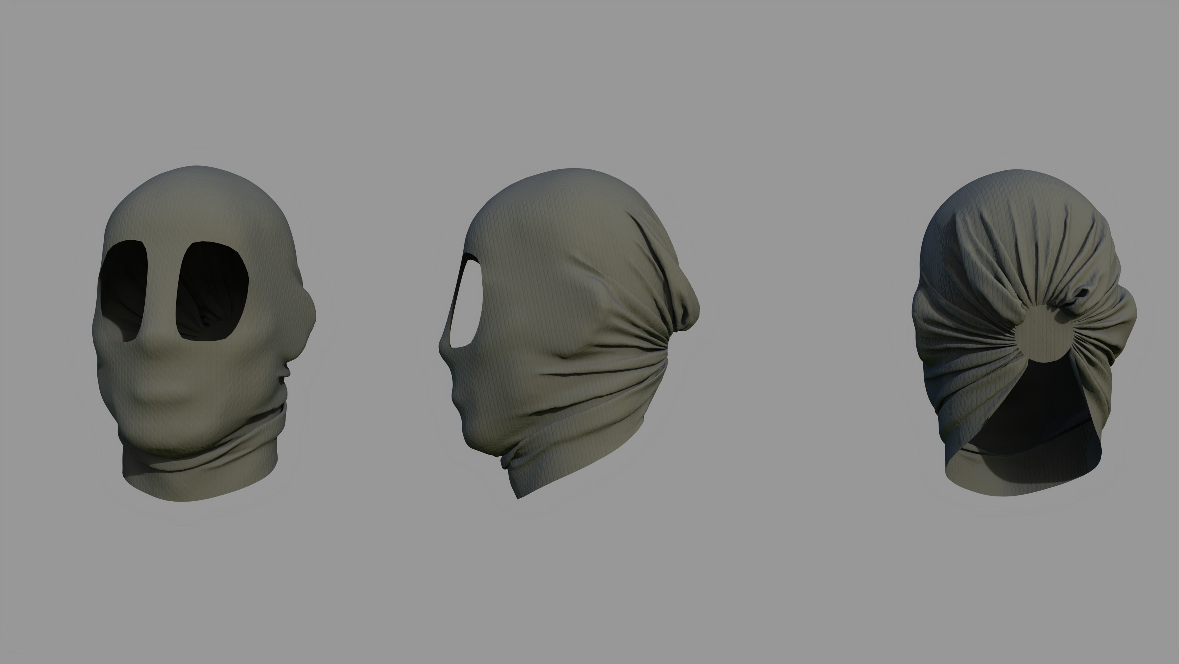15 Face Mask Low Poly Pack With UV Low-poly 3D model_3
