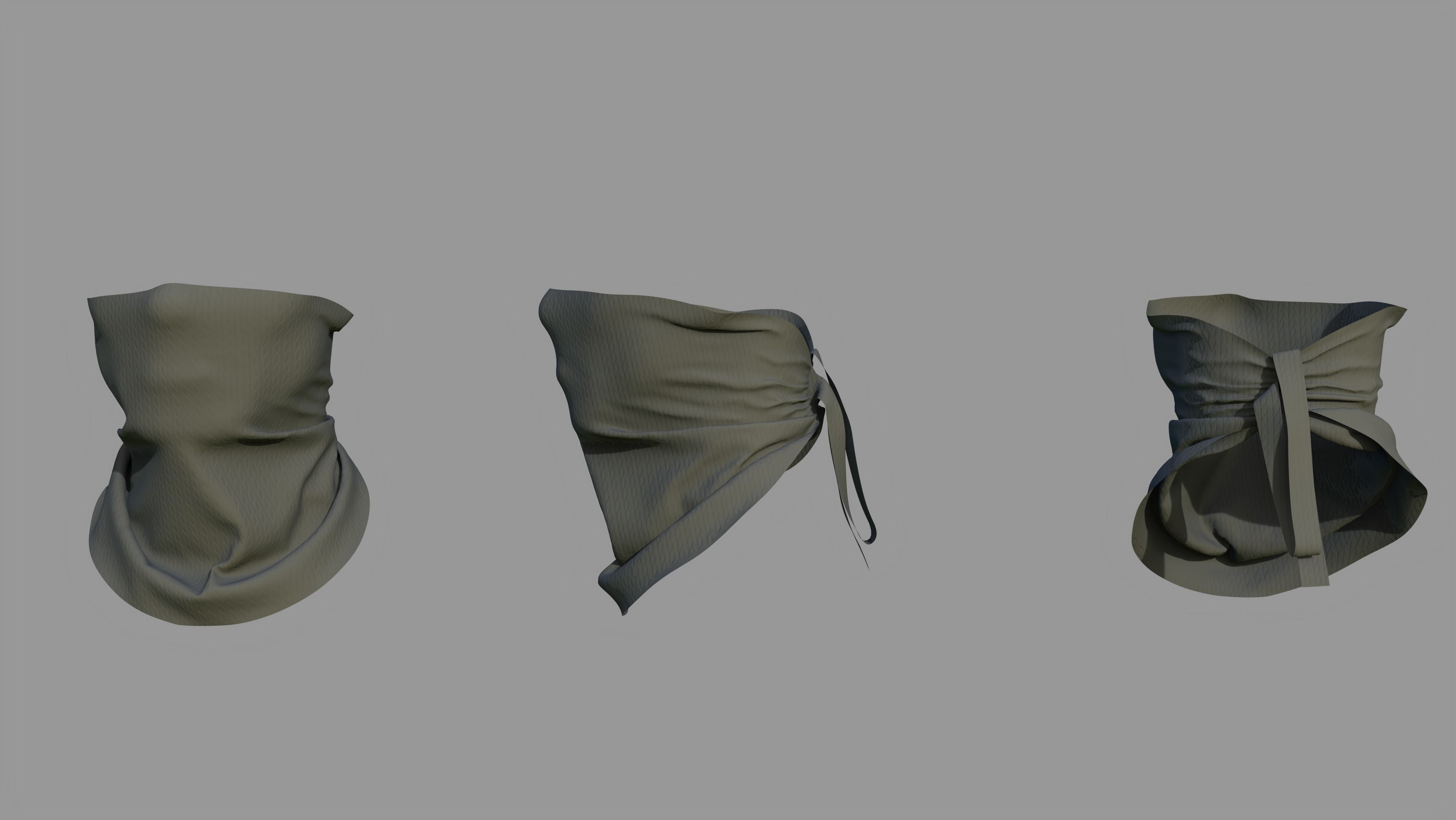 15 Face Mask Low Poly Pack With UV Low-poly 3D model_7