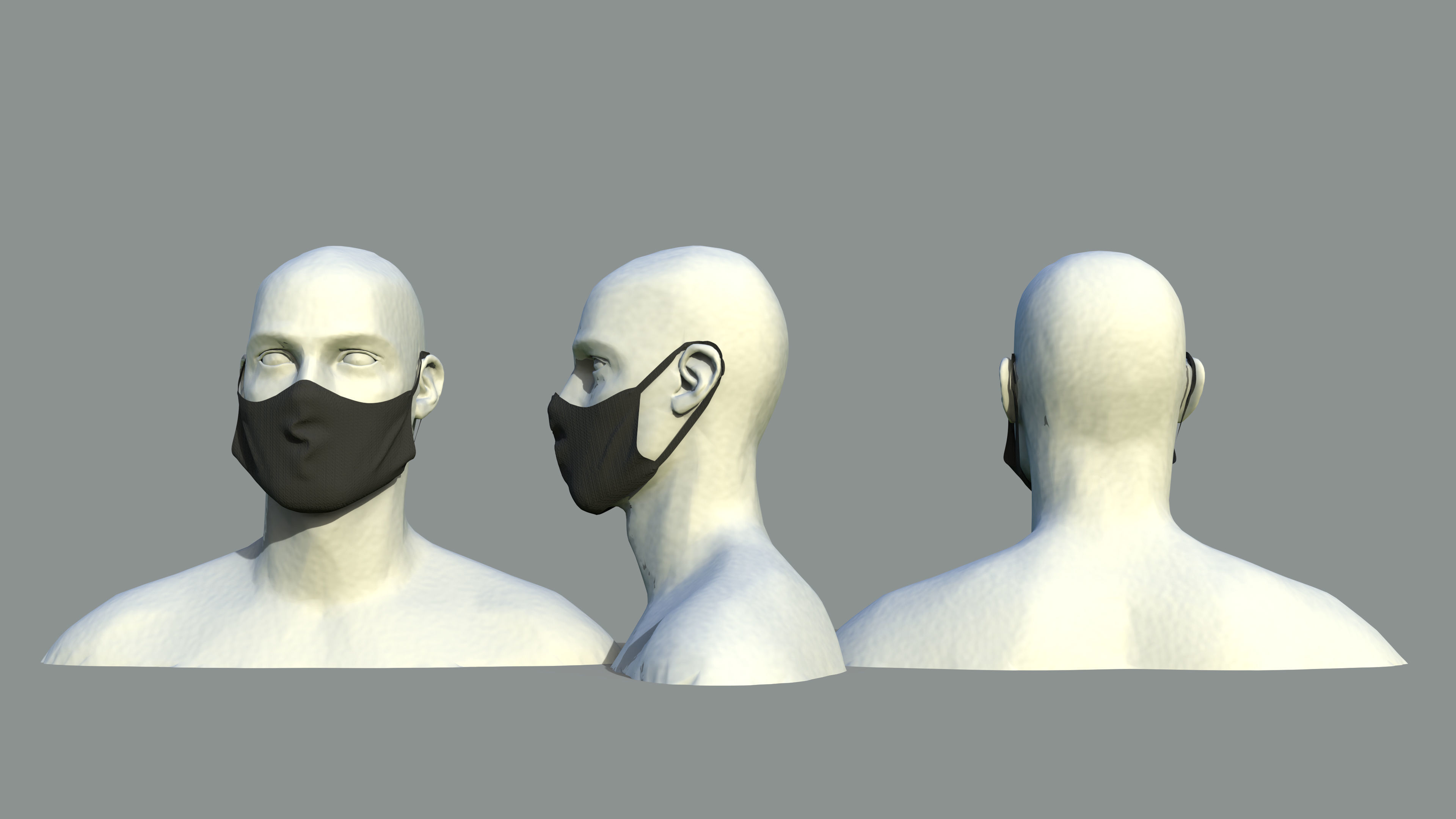 15 Face Mask Low Poly Pack With UV Low-poly 3D model_18