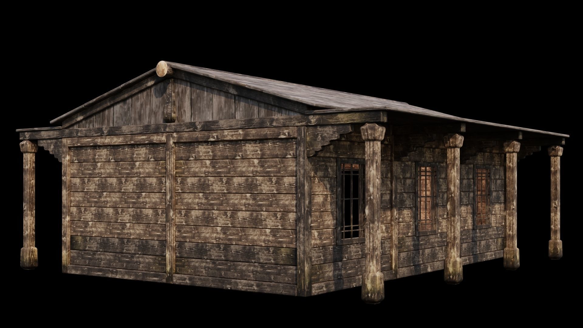 Medieval Houses 50- 4K Textures Game Ready Low-poly 3D model_6