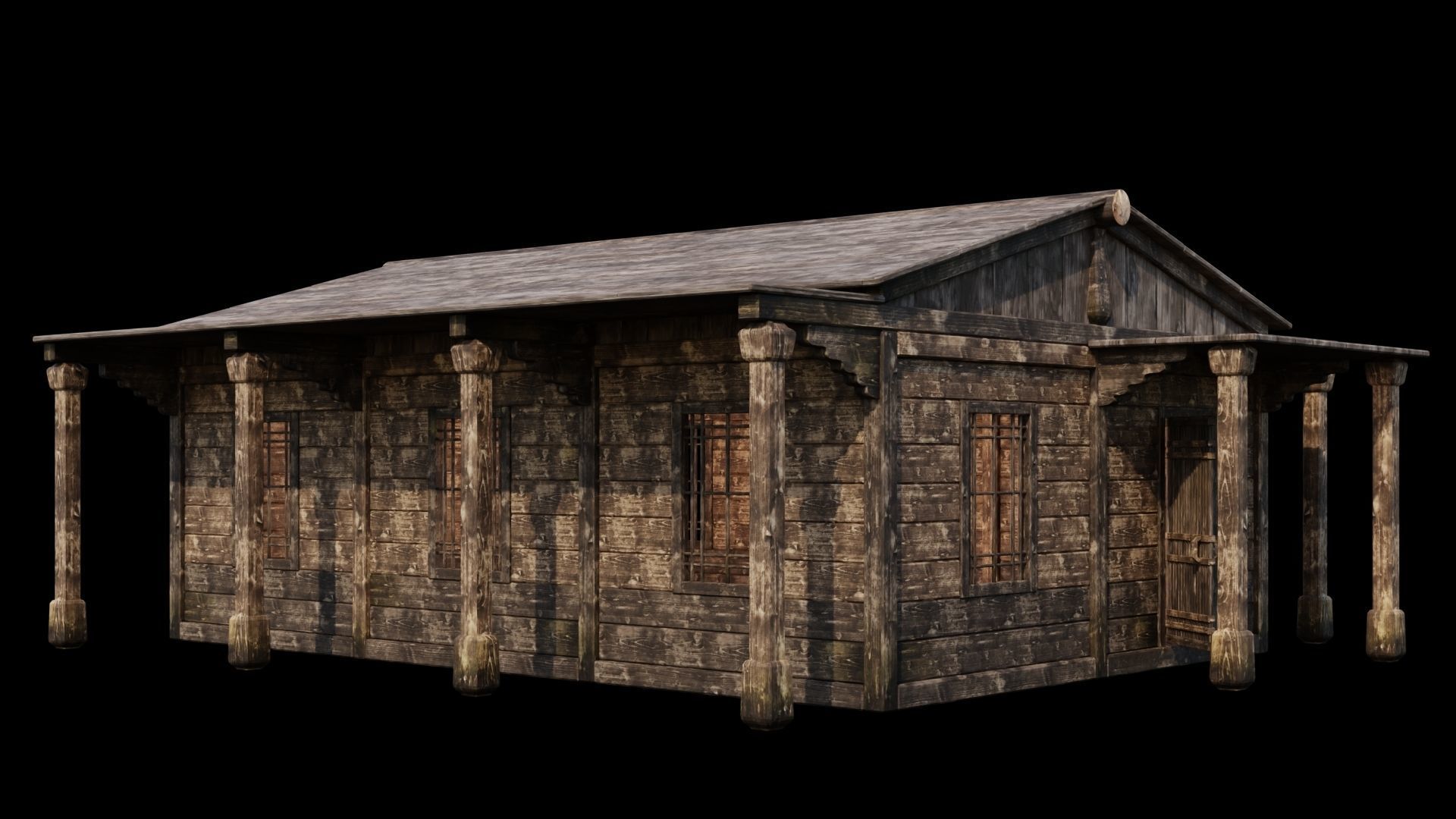 Medieval Houses 50- 4K Textures Game Ready Low-poly 3D model_1