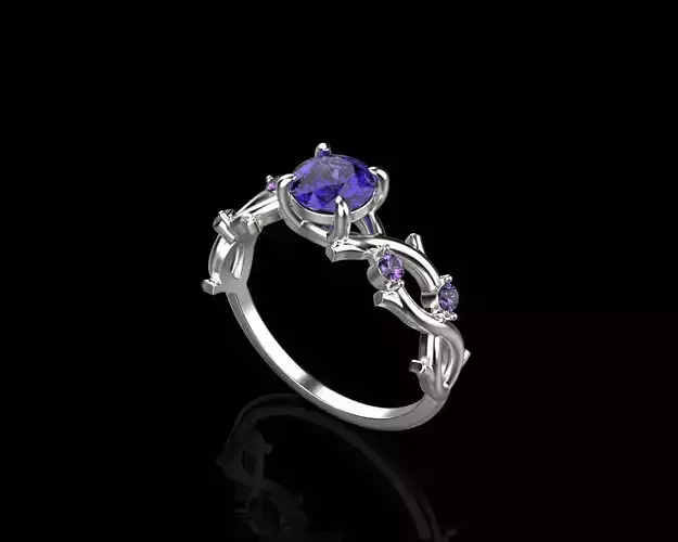 rings with diamonds 3D print model