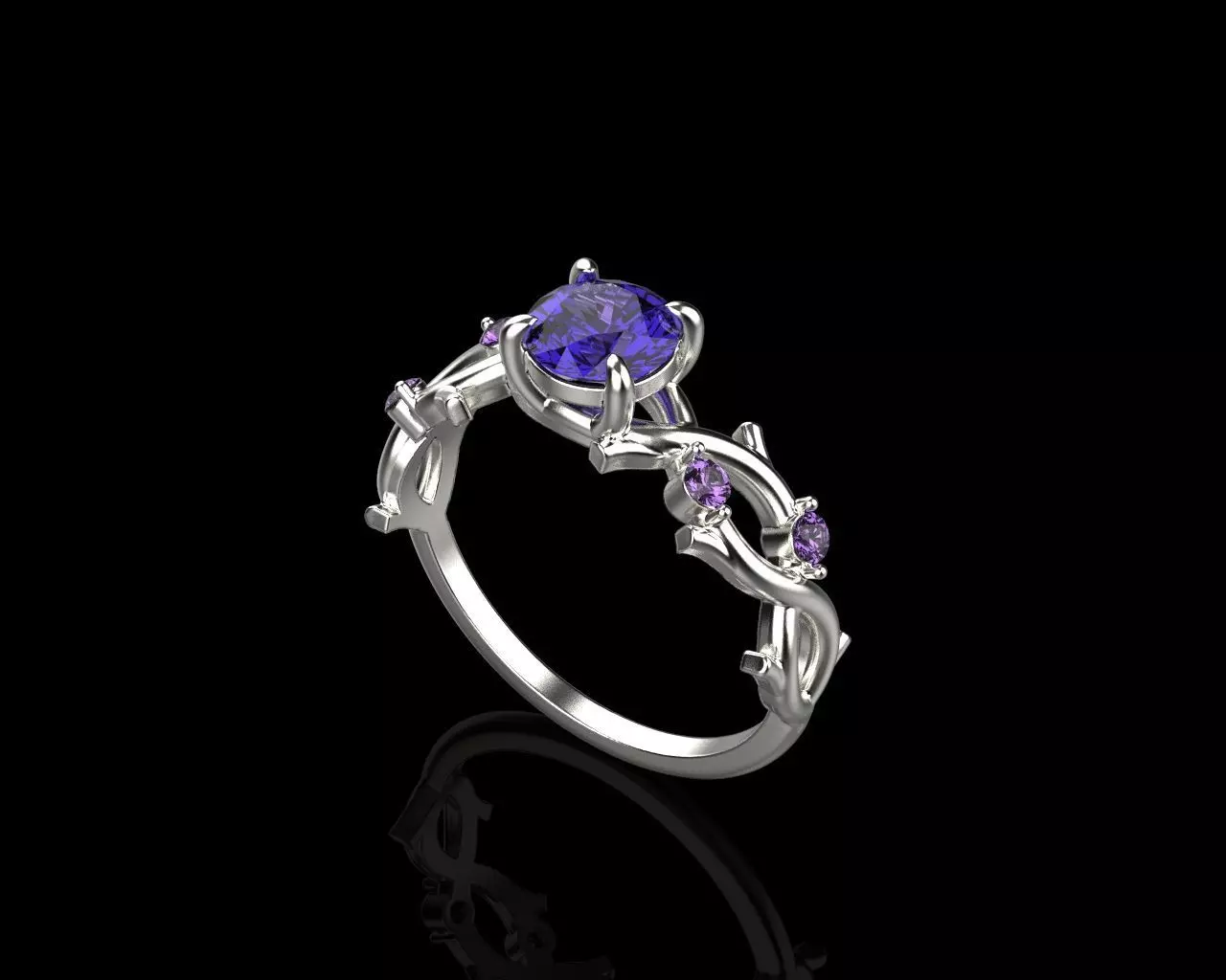 rings with diamonds 3D print model_0