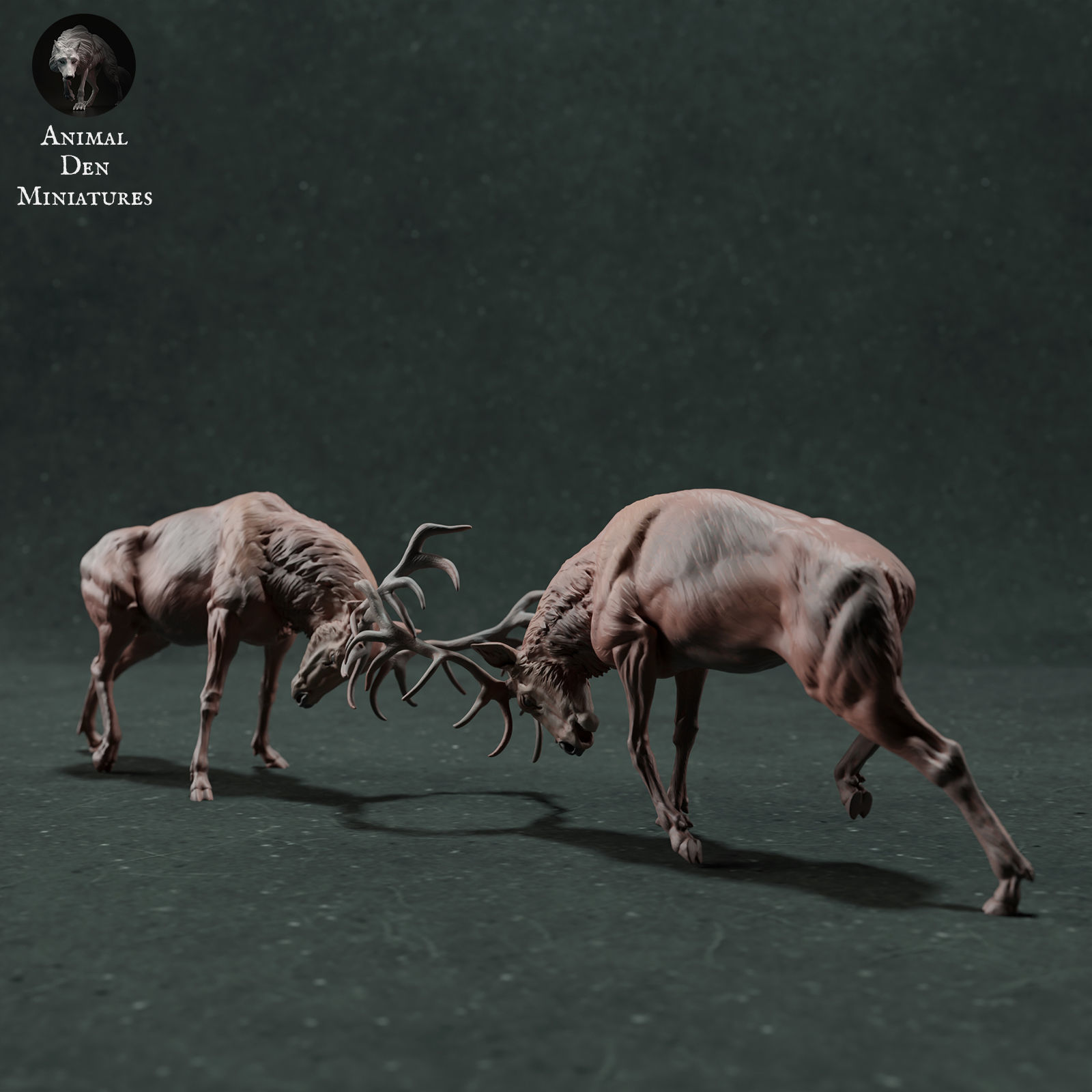 Red Deer Stags Fight 3D print model_4
